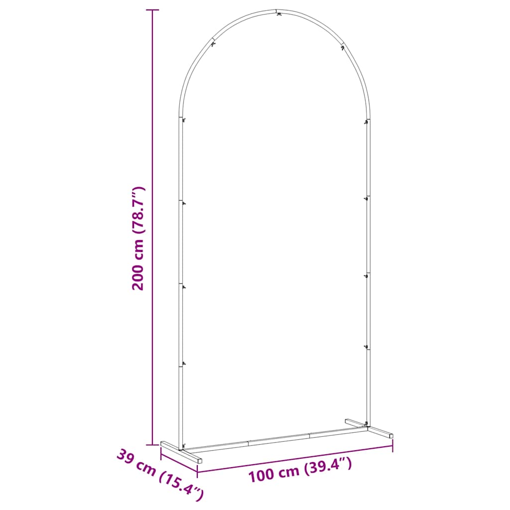 Trouwrand Wit 100 x 39 x 200 cm Staal