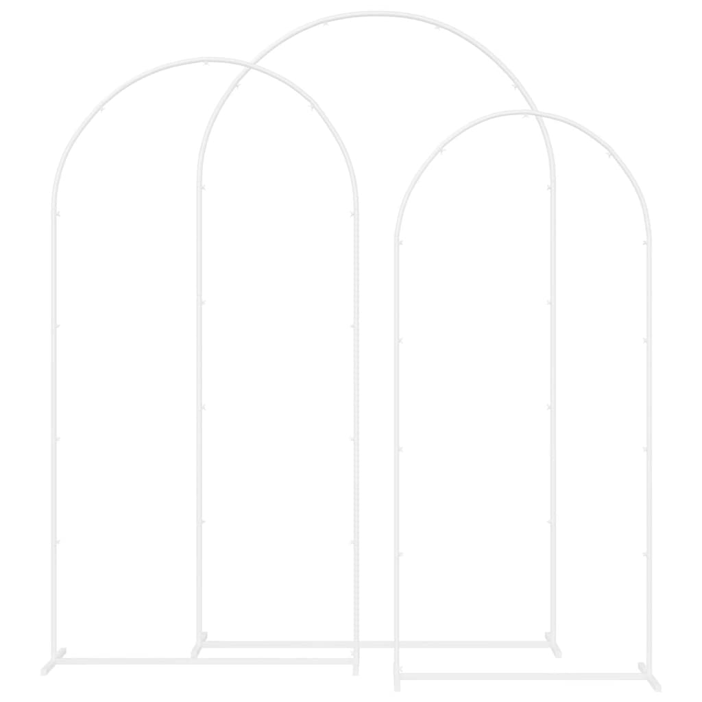 Trouwrand 3 st Wit 120 x 40 x 217 cm Staal
