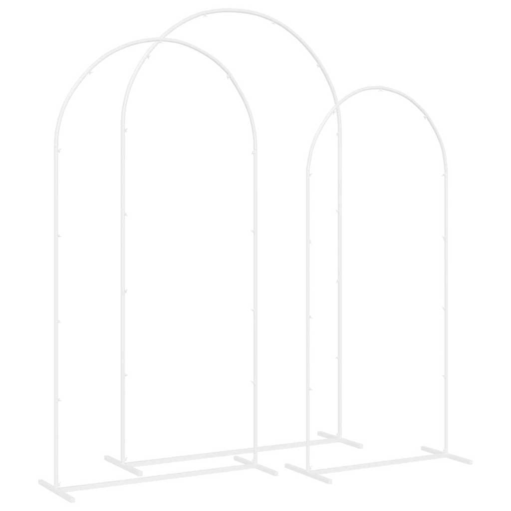 Trouwrand 3 st Wit 120 x 40 x 217 cm Staal