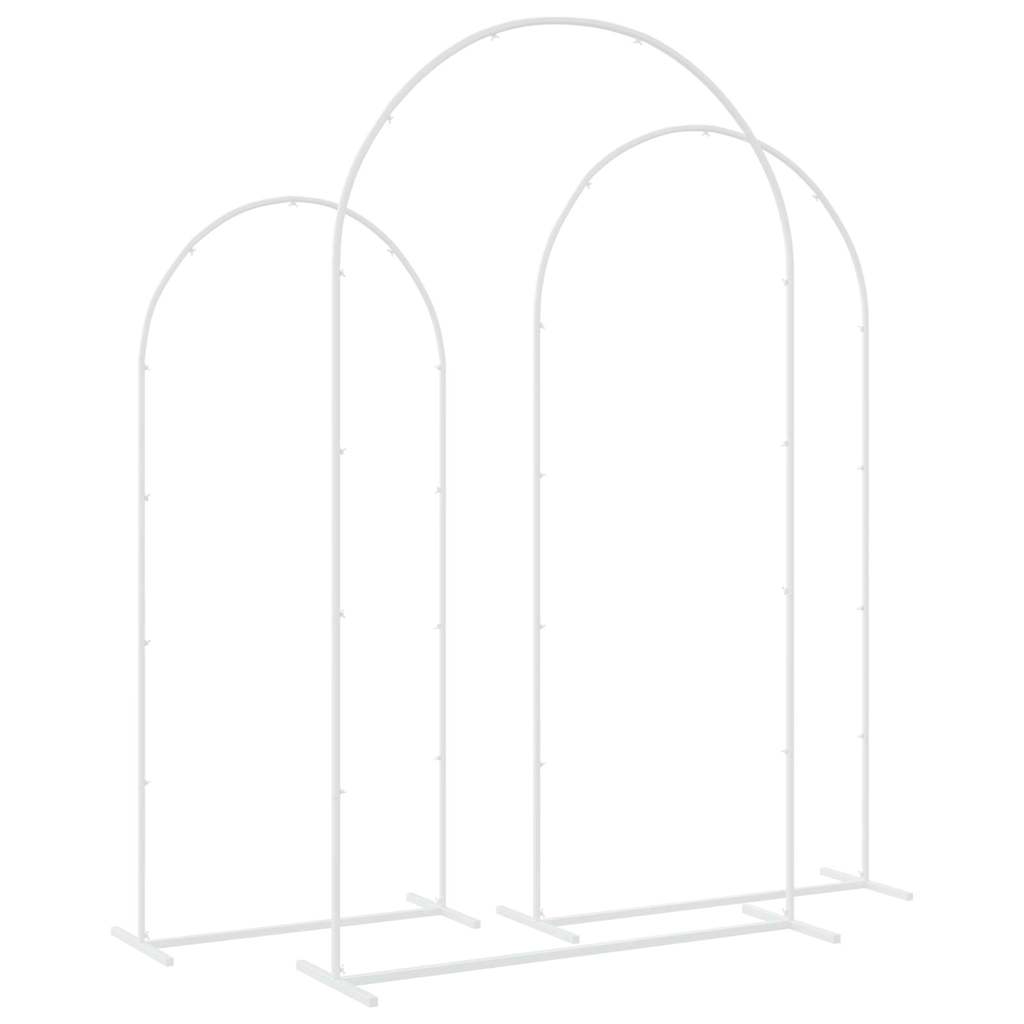 Trouwrand 3 st Wit 120 x 40 x 217 cm Staal