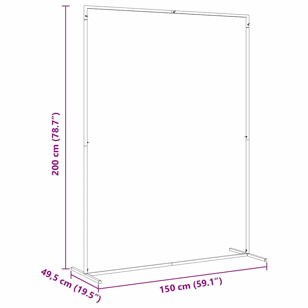 Trouwrand Goud 150 x 49,5 x 200 cm Staal