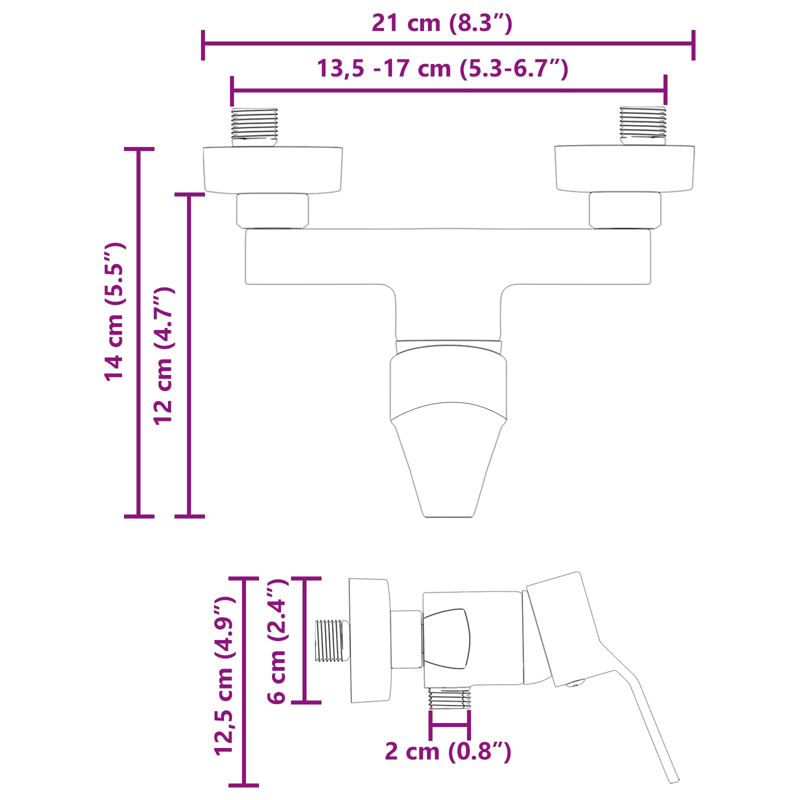 Douchemengkraan Zwart G 1 / 2 inch Koper