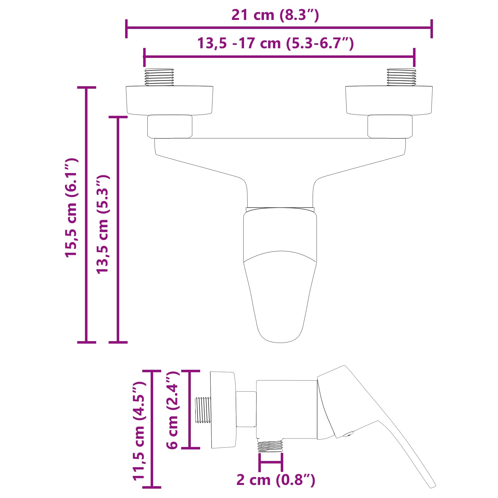 Douchemengkraan Zwart G 1 / 2 inch