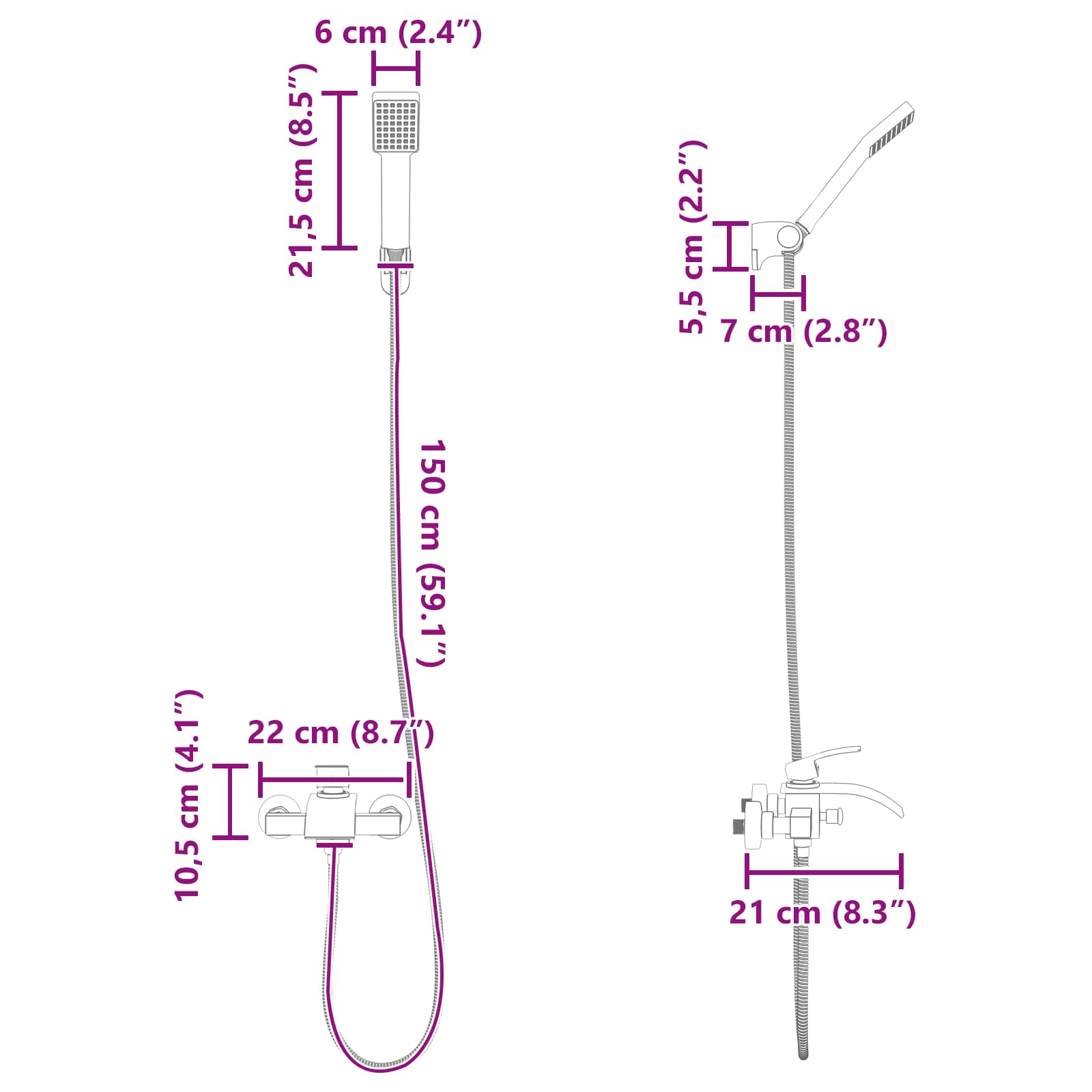 Doucheset Chroom G 1 / 2 inch