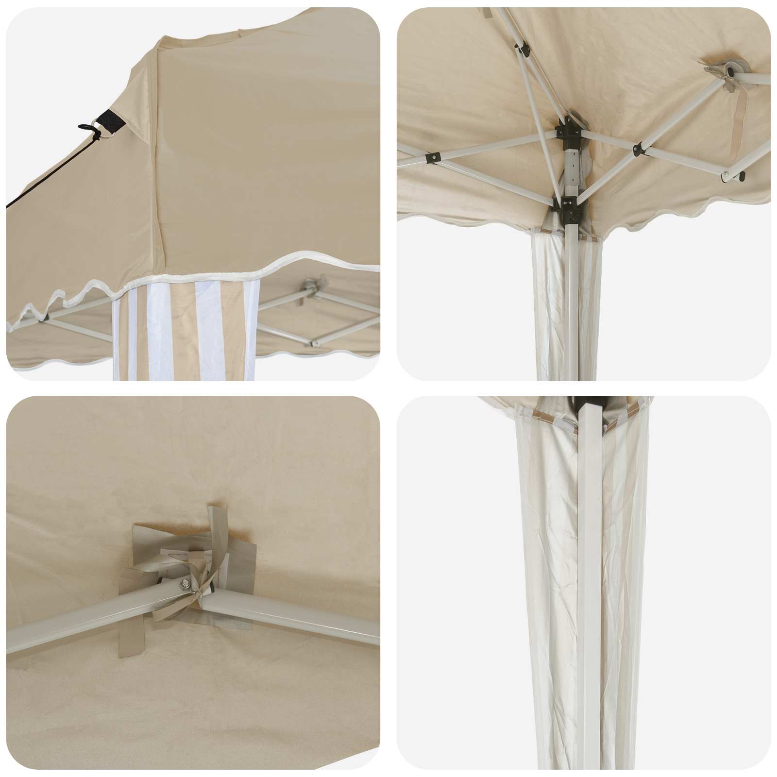 Pop-up partytent 195 x 195 x 245 cm Crèmekleurig Oxford Stof