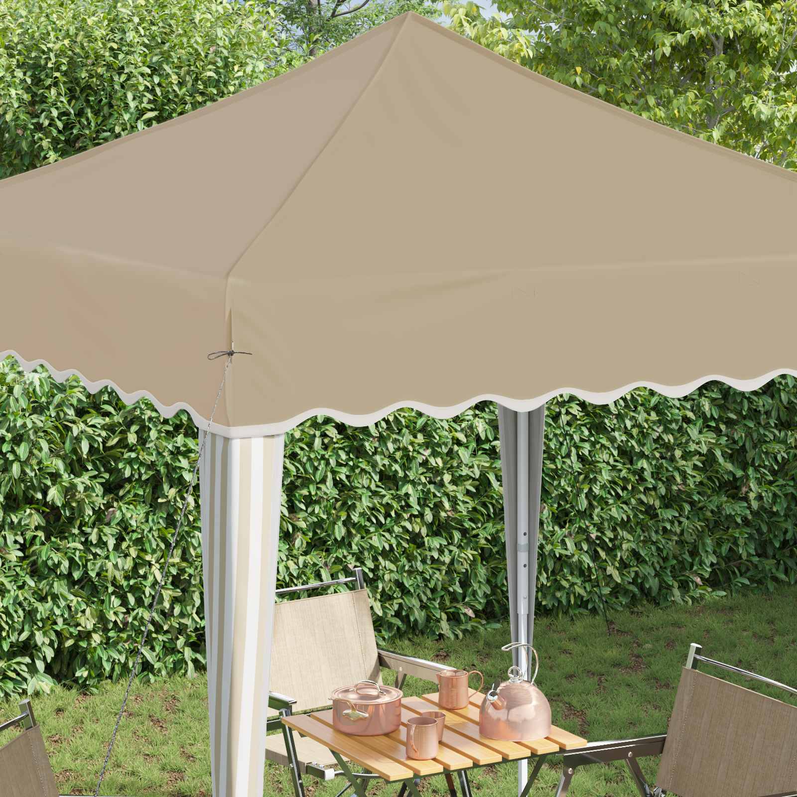 Pop-up partytent 195 x 195 x 245 cm Crèmekleurig Oxford Stof