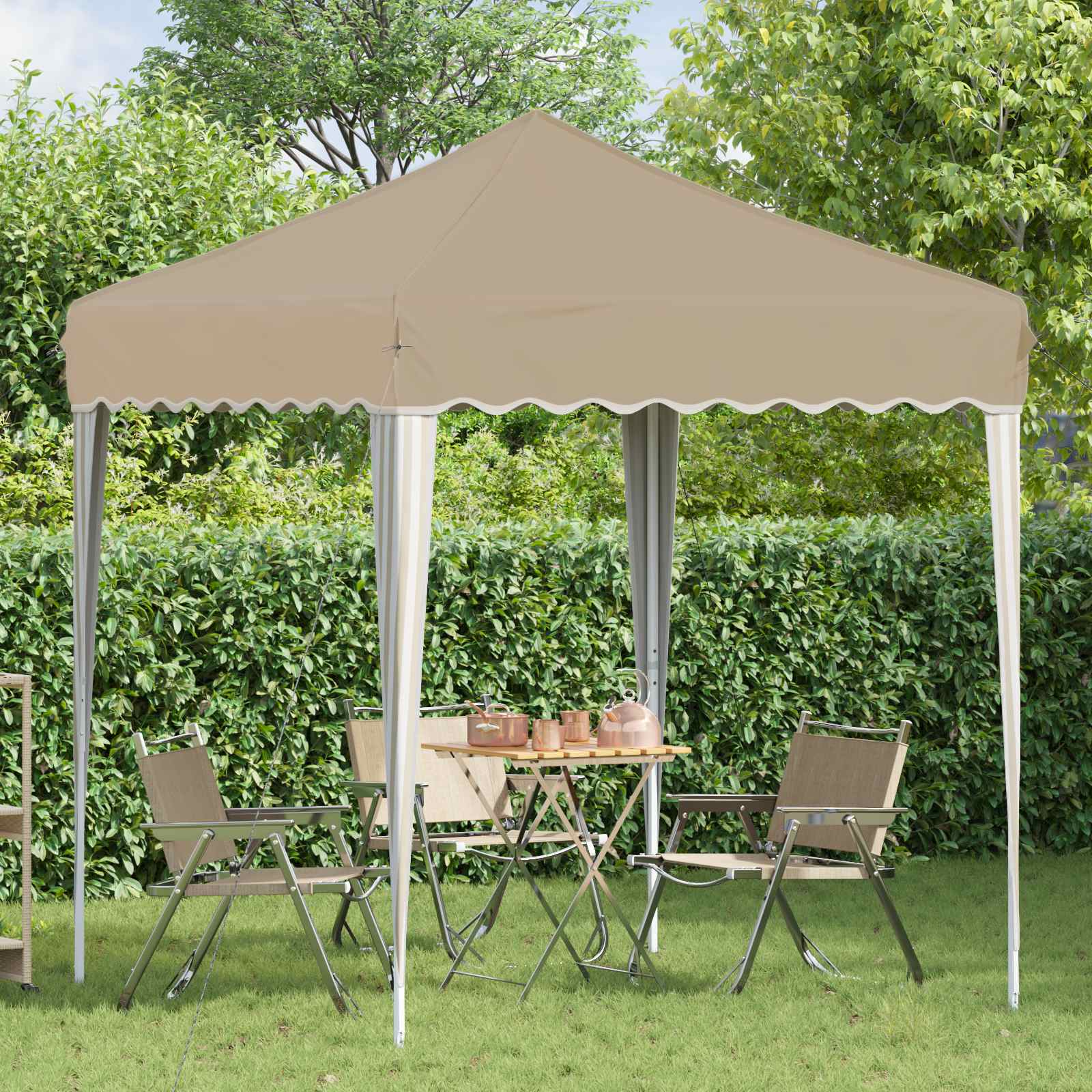 Pop-up partytent 195 x 195 x 245 cm Crèmekleurig Oxford Stof