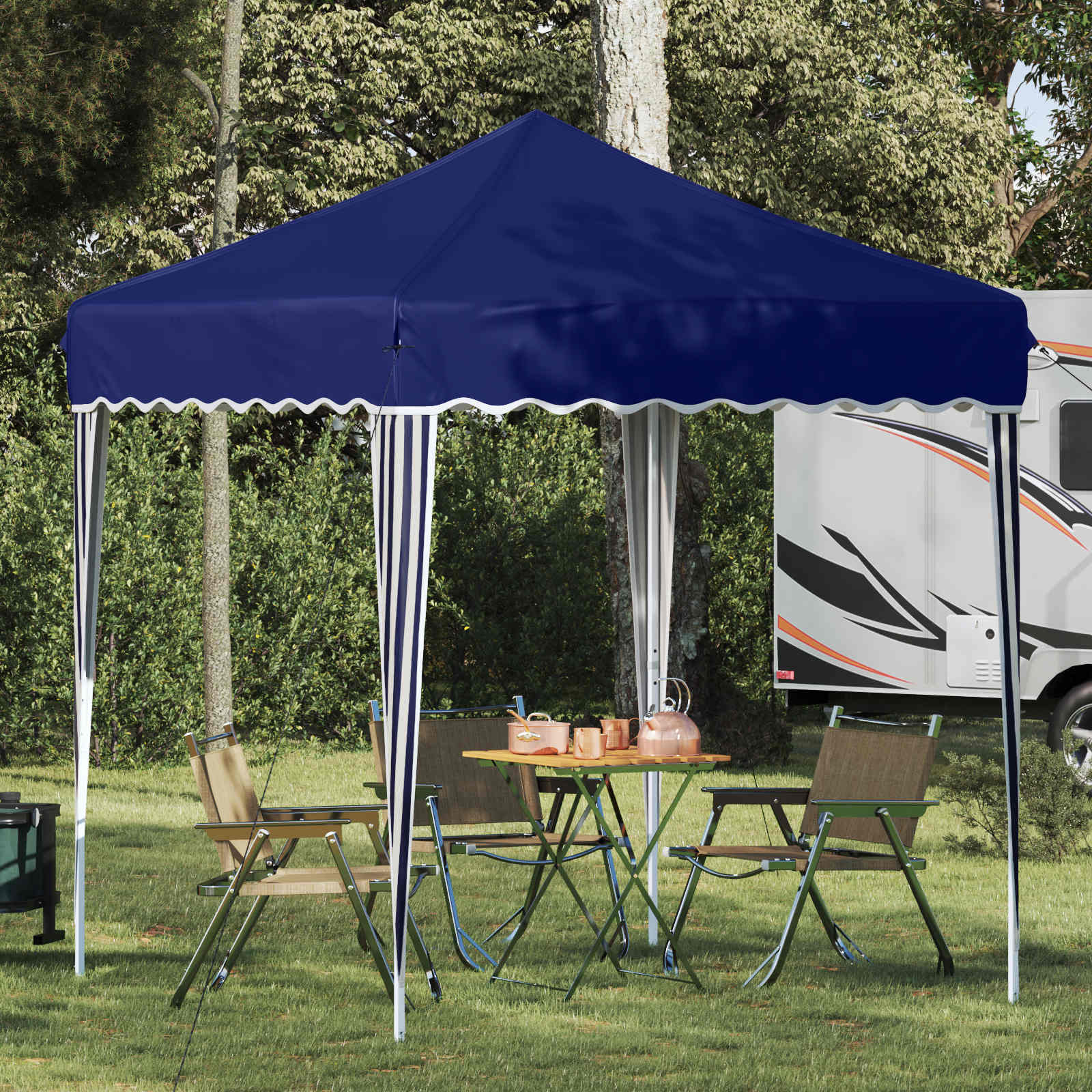 Pop-up partytent 195 x 195 x 245 cm Blauw Oxford Stof