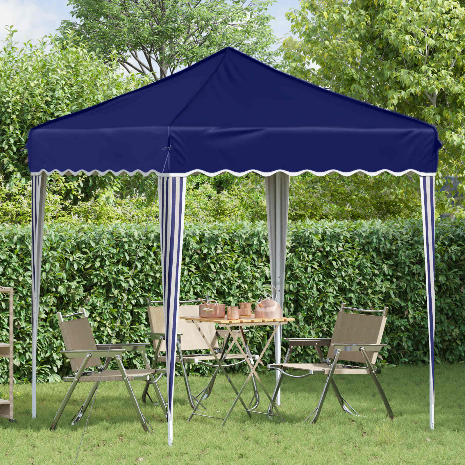 Pop-up partytent 195 x 195 x 245 cm Blauw Oxford Stof