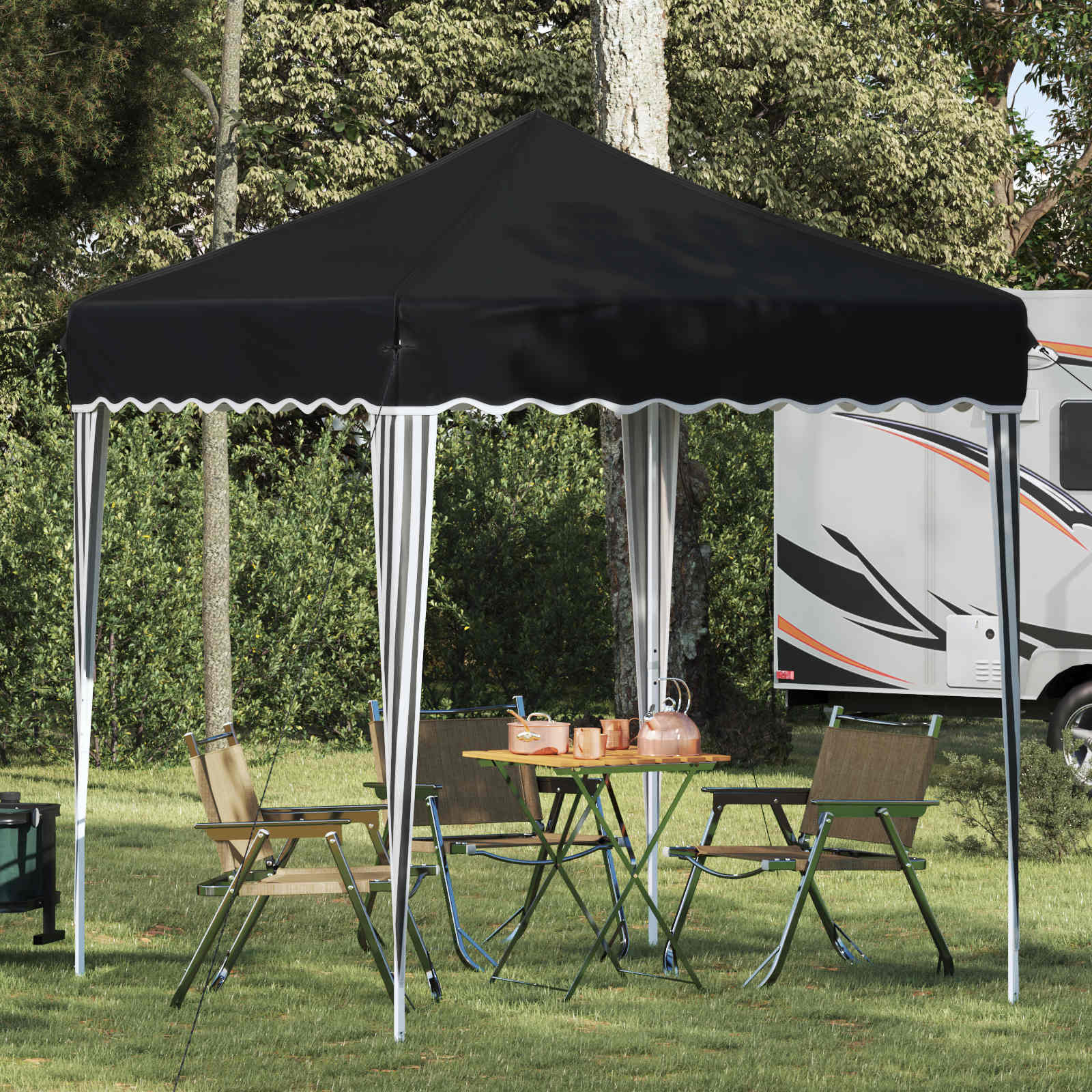 Pop-up partytent 195 x 195 x 245 cm Antracietkleurig