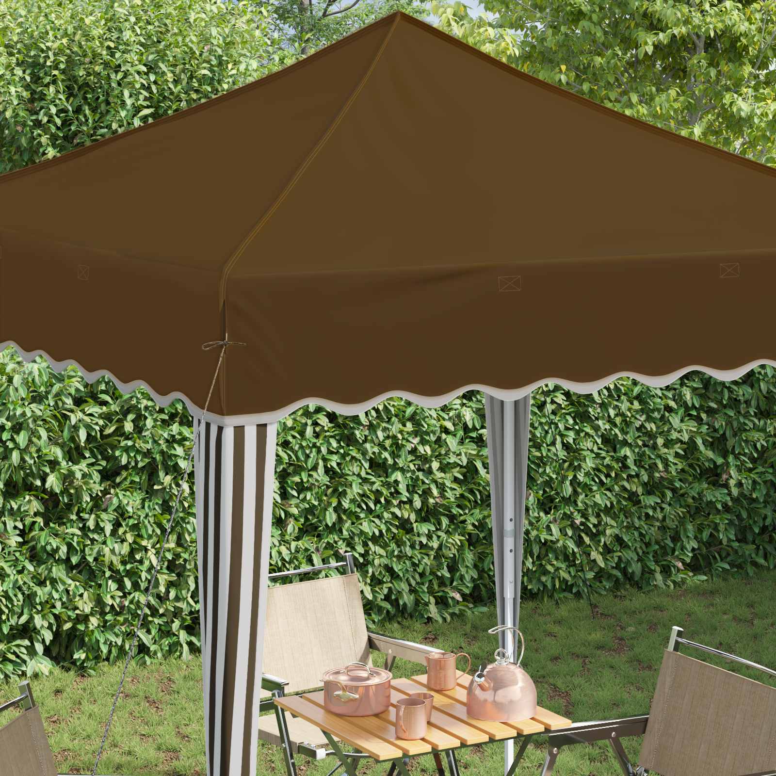 Pop-up partytent 195 x 195 x 245 cm Taupe Oxford Stof