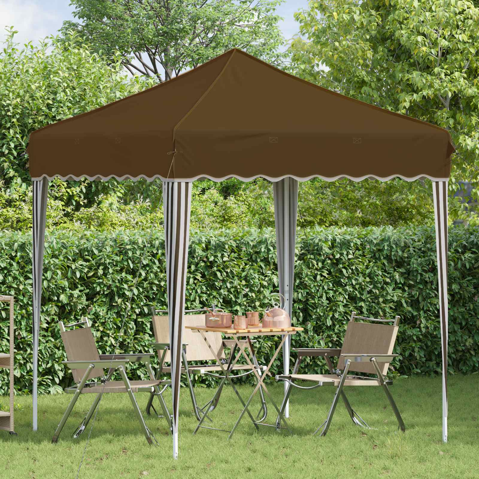 Pop-up partytent 195 x 195 x 245 cm Taupe Oxford Stof