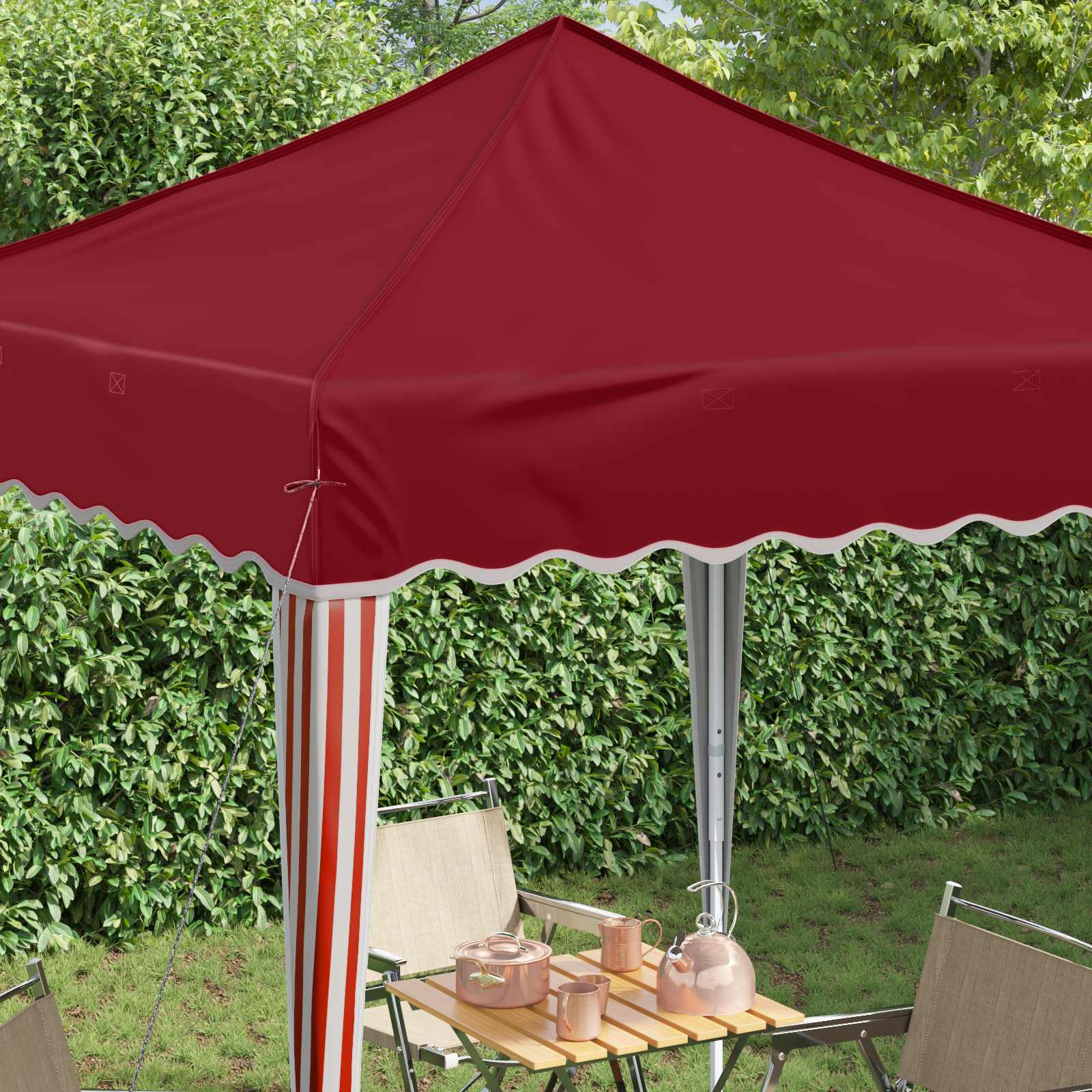 Pop-up partytent 195 x 195 x 245 cm Bordeauxrood Oxford Stof