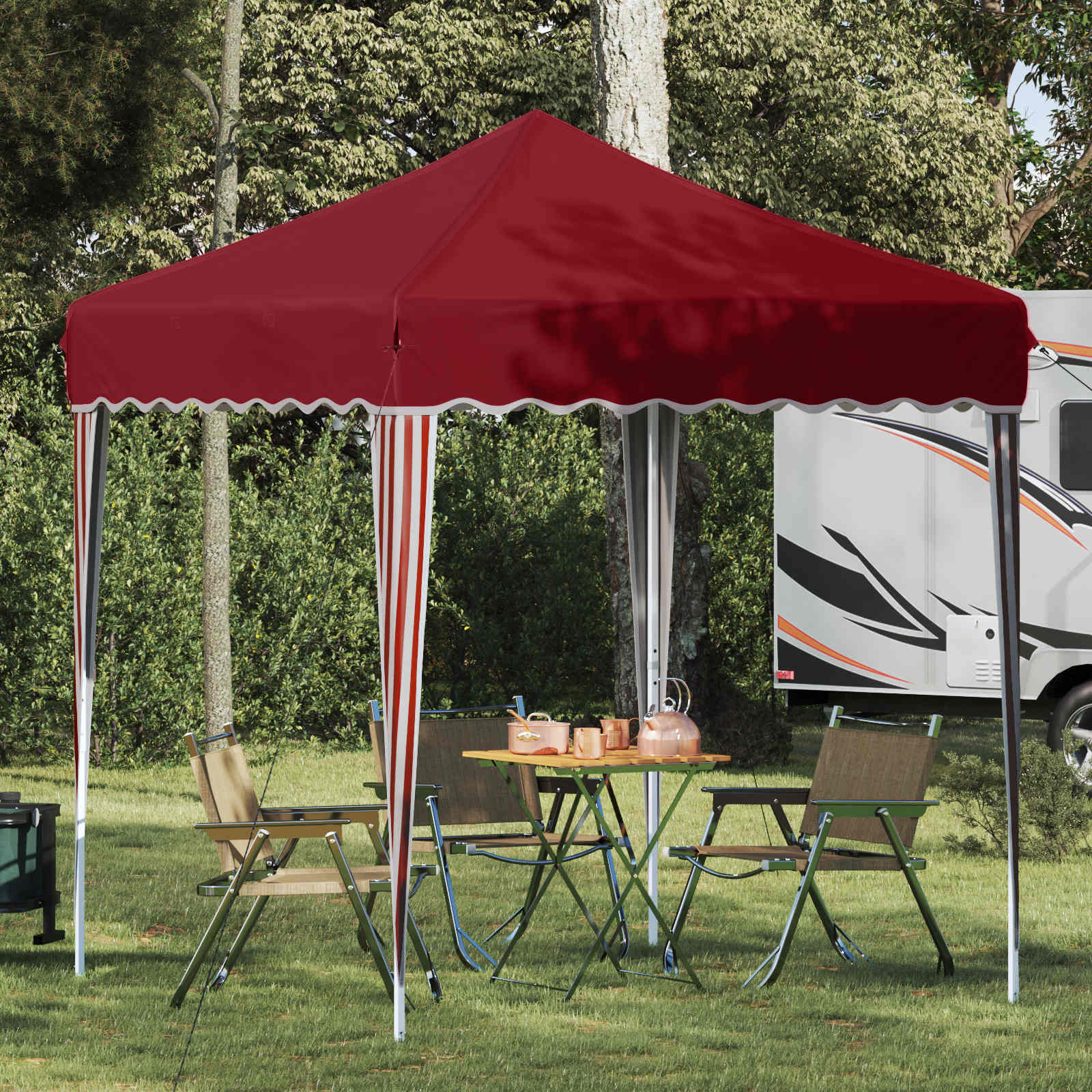 Pop-up partytent 195 x 195 x 245 cm Bordeauxrood Oxford Stof