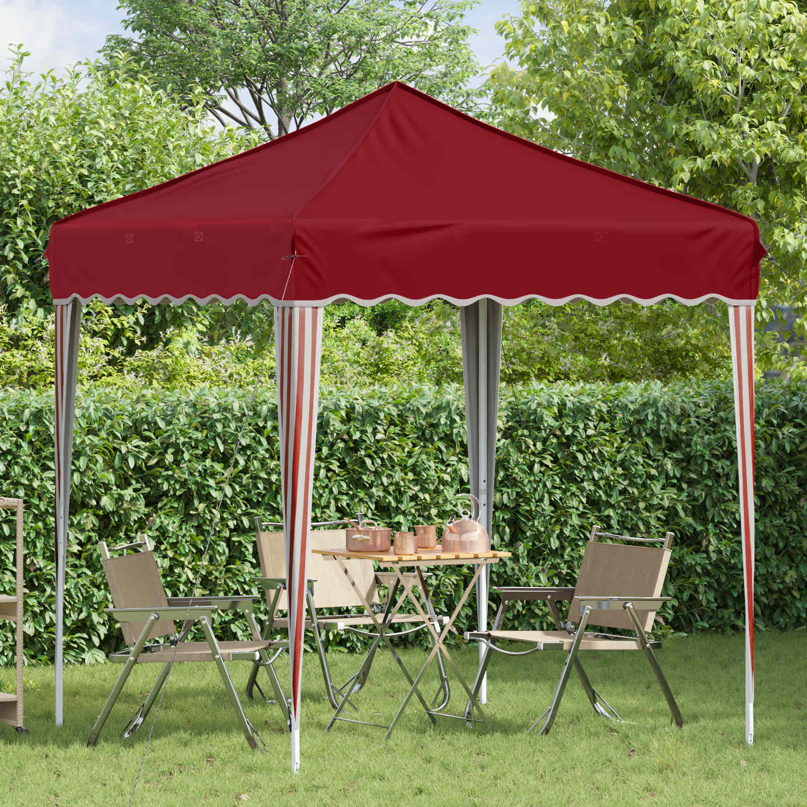 Pop-up partytent 195 x 195 x 245 cm Bordeauxrood Oxford Stof