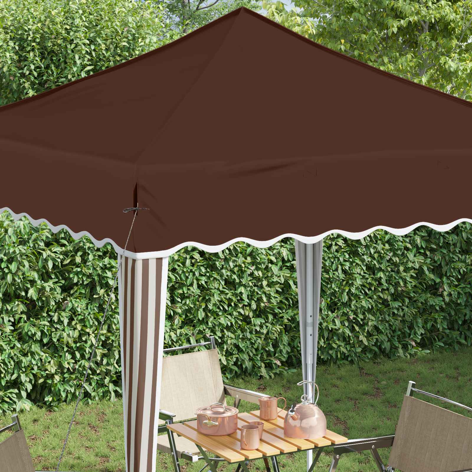 Pop-up partytent 195 x 195 x 245 cm Bruin Oxford Stof