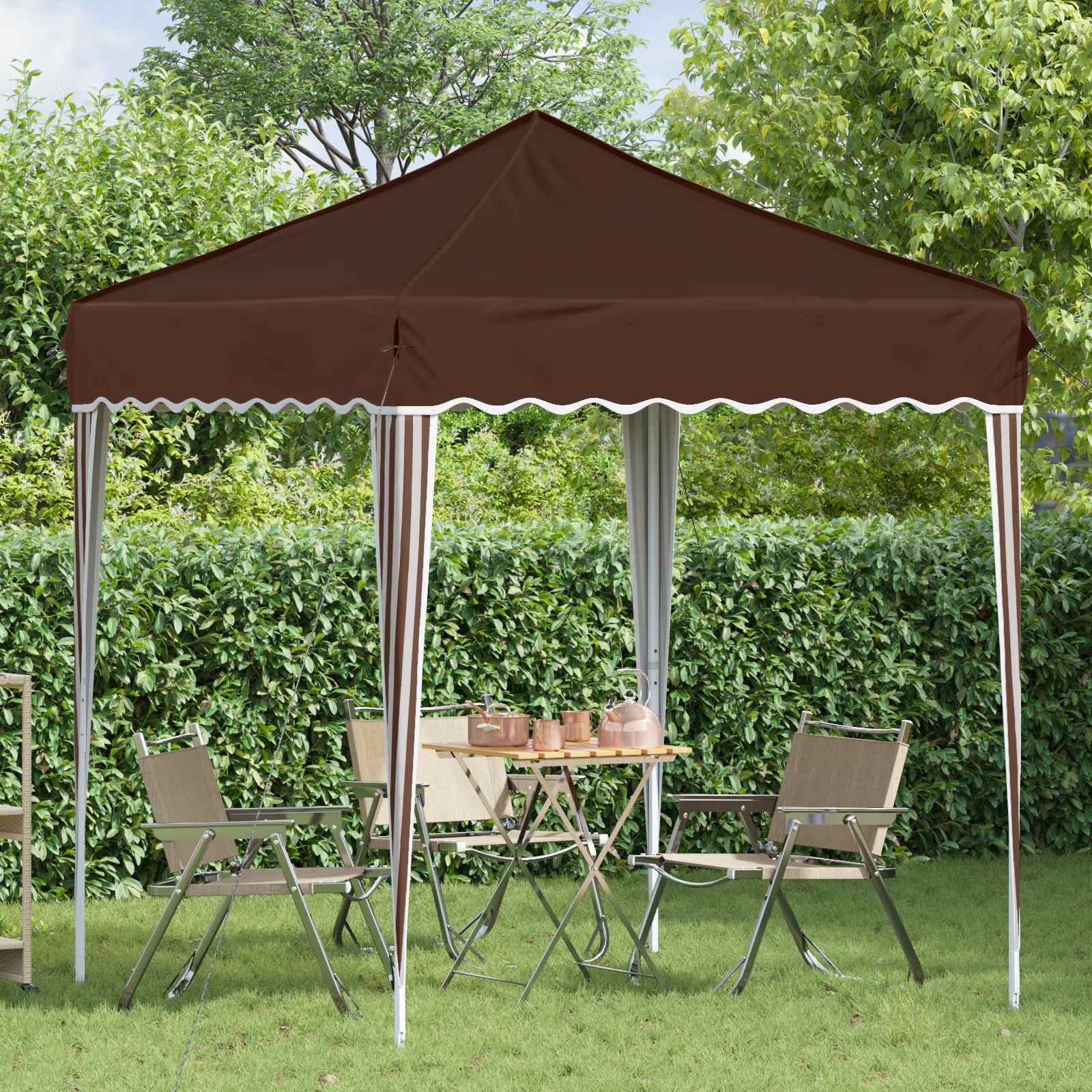 Pop-up partytent 195 x 195 x 245 cm Bruin Oxford Stof
