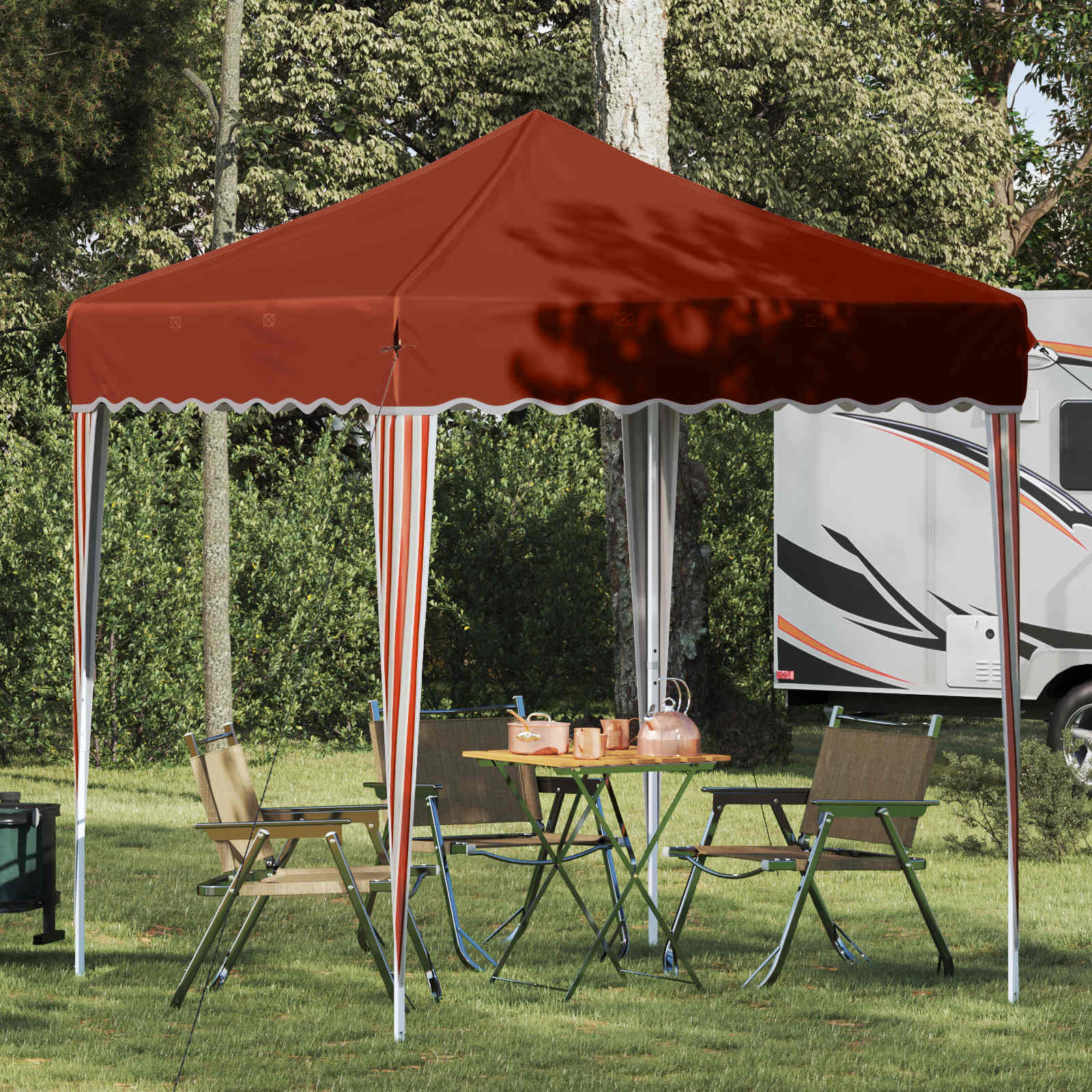 Pop-up partytent 195 x 195 x 245 cm Terracotta Oxford Stof