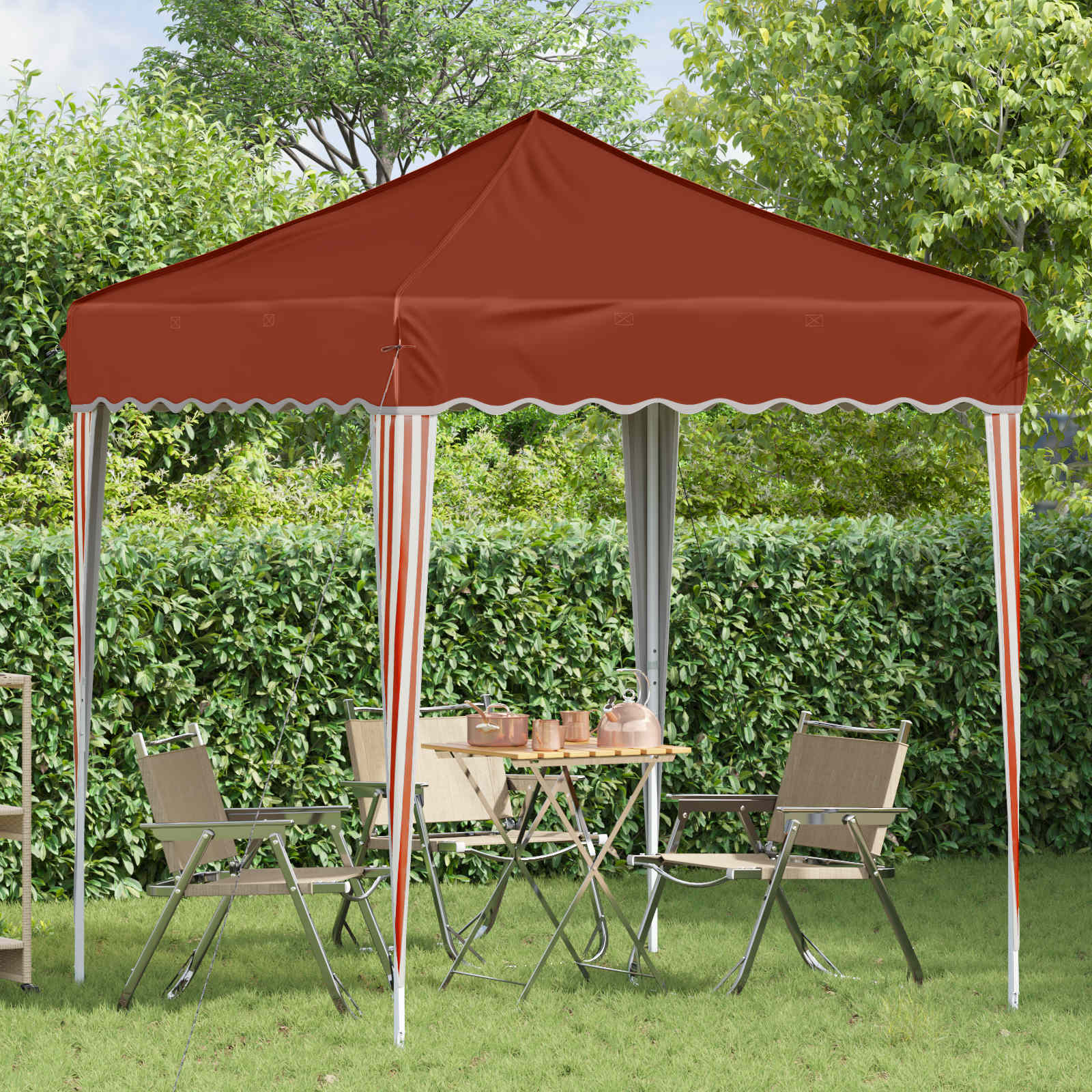 Pop-up partytent 195 x 195 x 245 cm Terracotta Oxford Stof