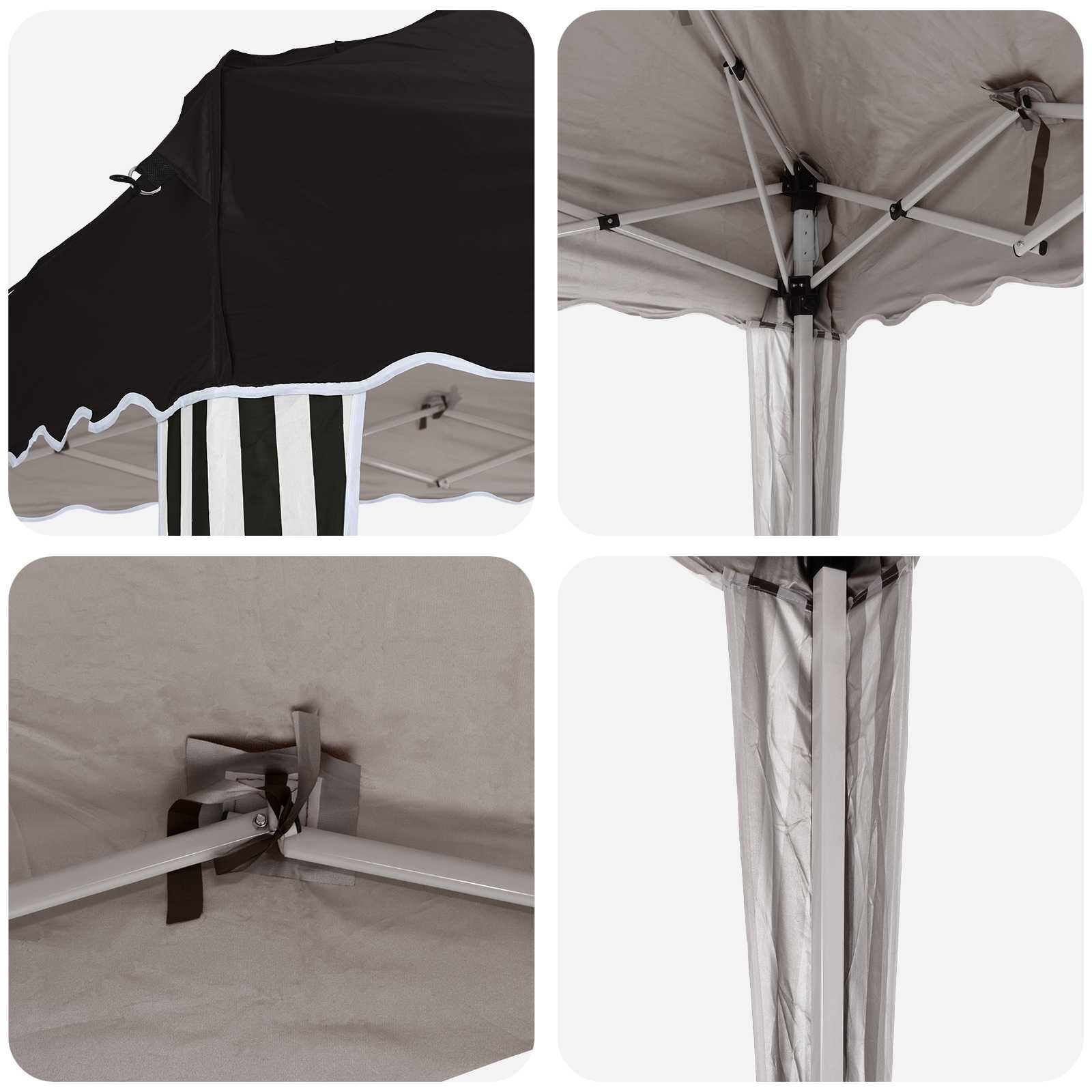 Pop-up partytent 195 x 195 x 245 cm Zwart Oxford Stof