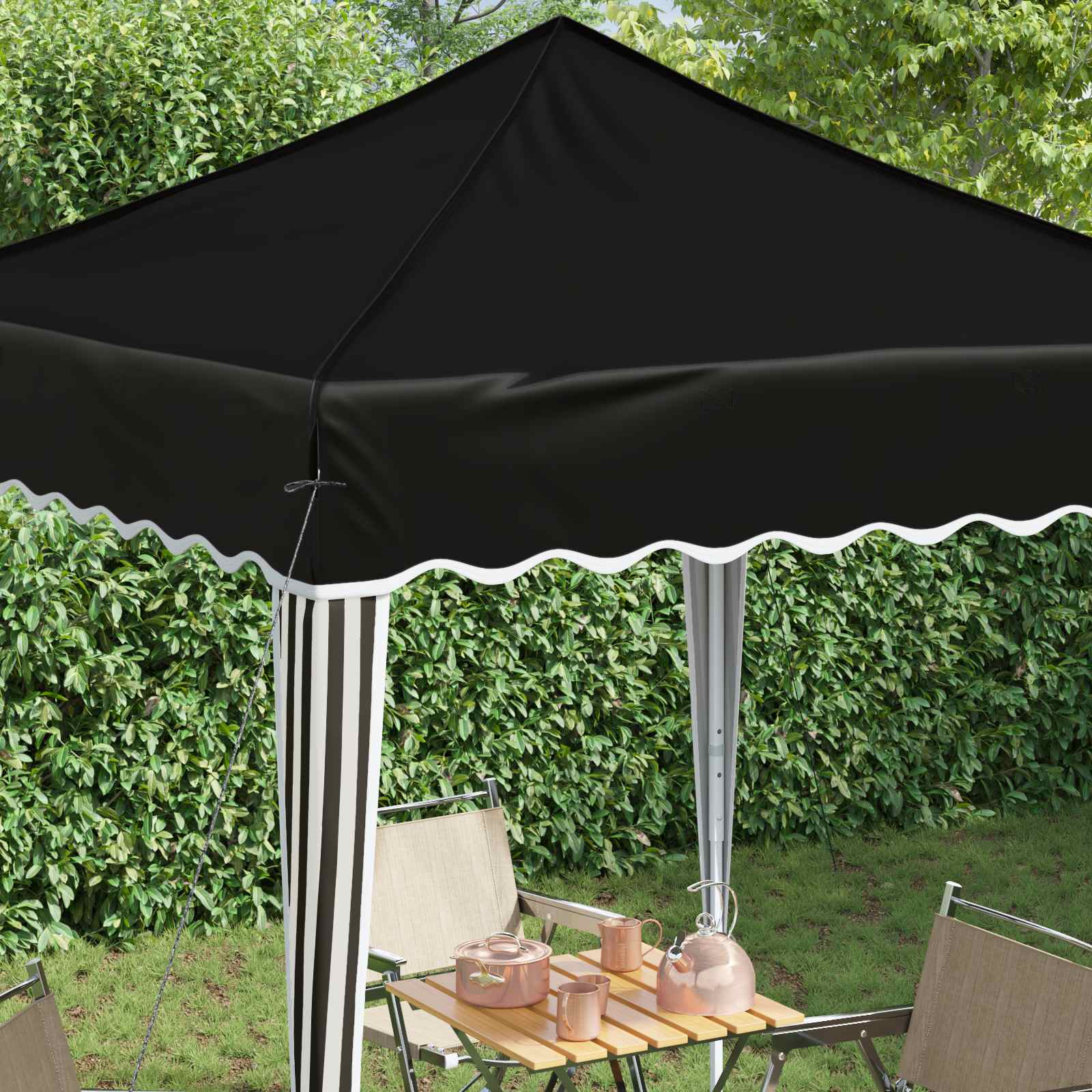 Pop-up partytent 195 x 195 x 245 cm Zwart Oxford Stof