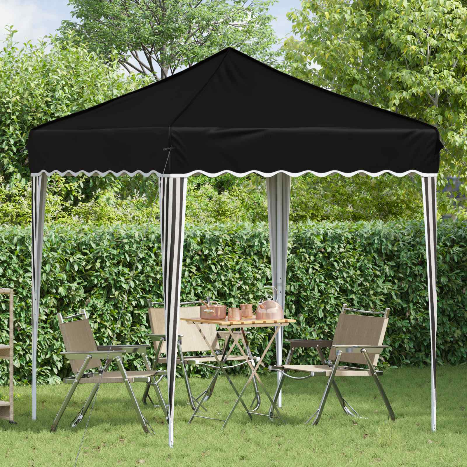 Pop-up partytent 195 x 195 x 245 cm Zwart Oxford Stof