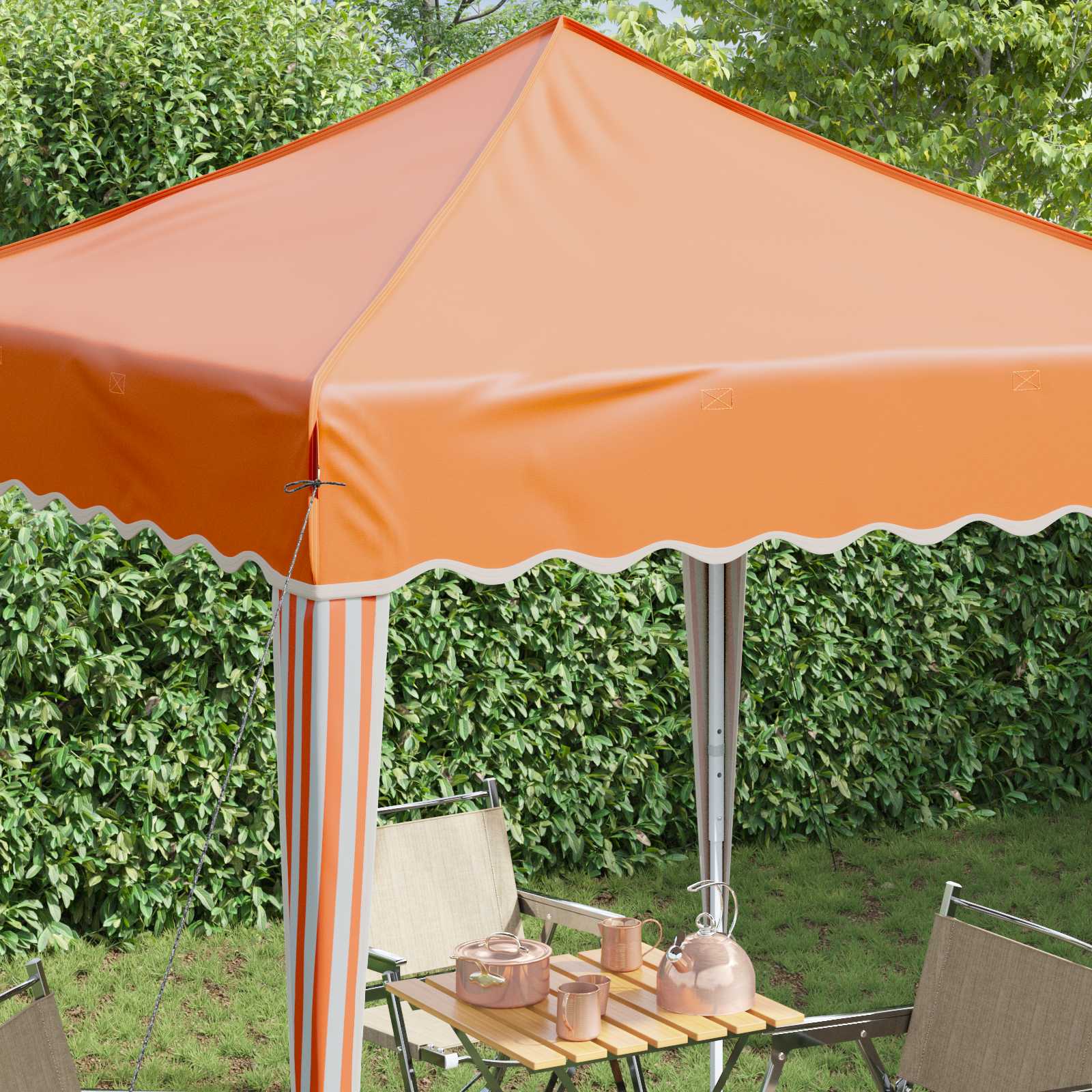 Pop-up partytent 195 x 195 x 245 cm Oranje Oxford Stof