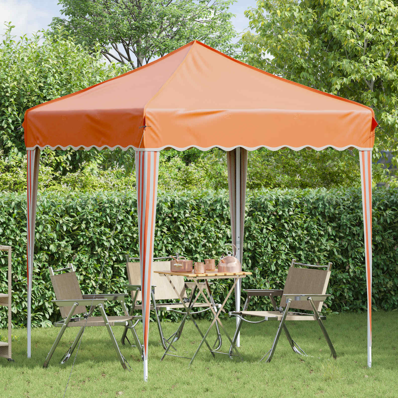 Pop-up partytent 195 x 195 x 245 cm Oranje Oxford Stof