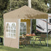 Pop-up partytent 195 x 195 x 245 cm Crèmekleurig Oxford Stof