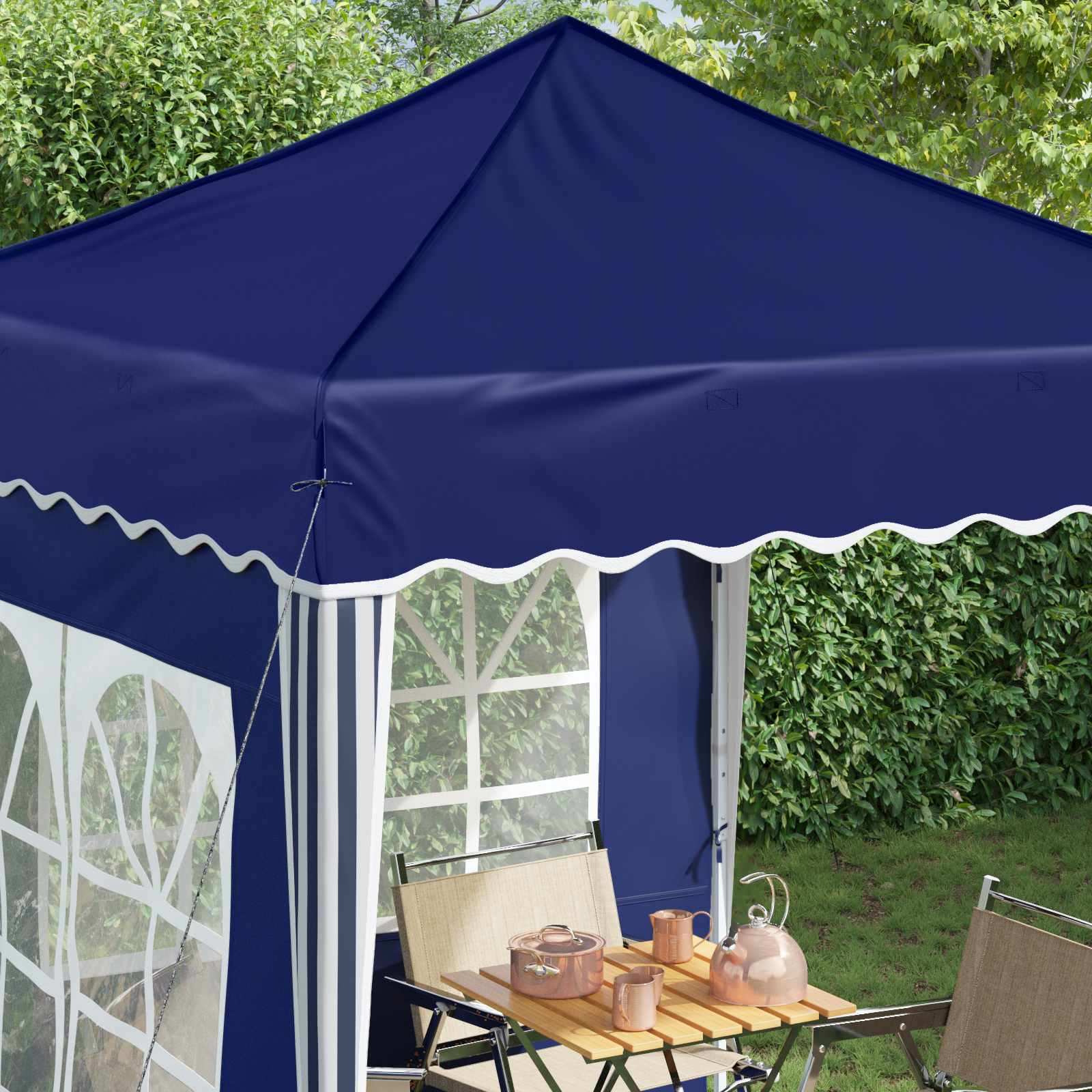 Pop-up partytent 195 x 195 x 245 cm Blauw Oxford Stof