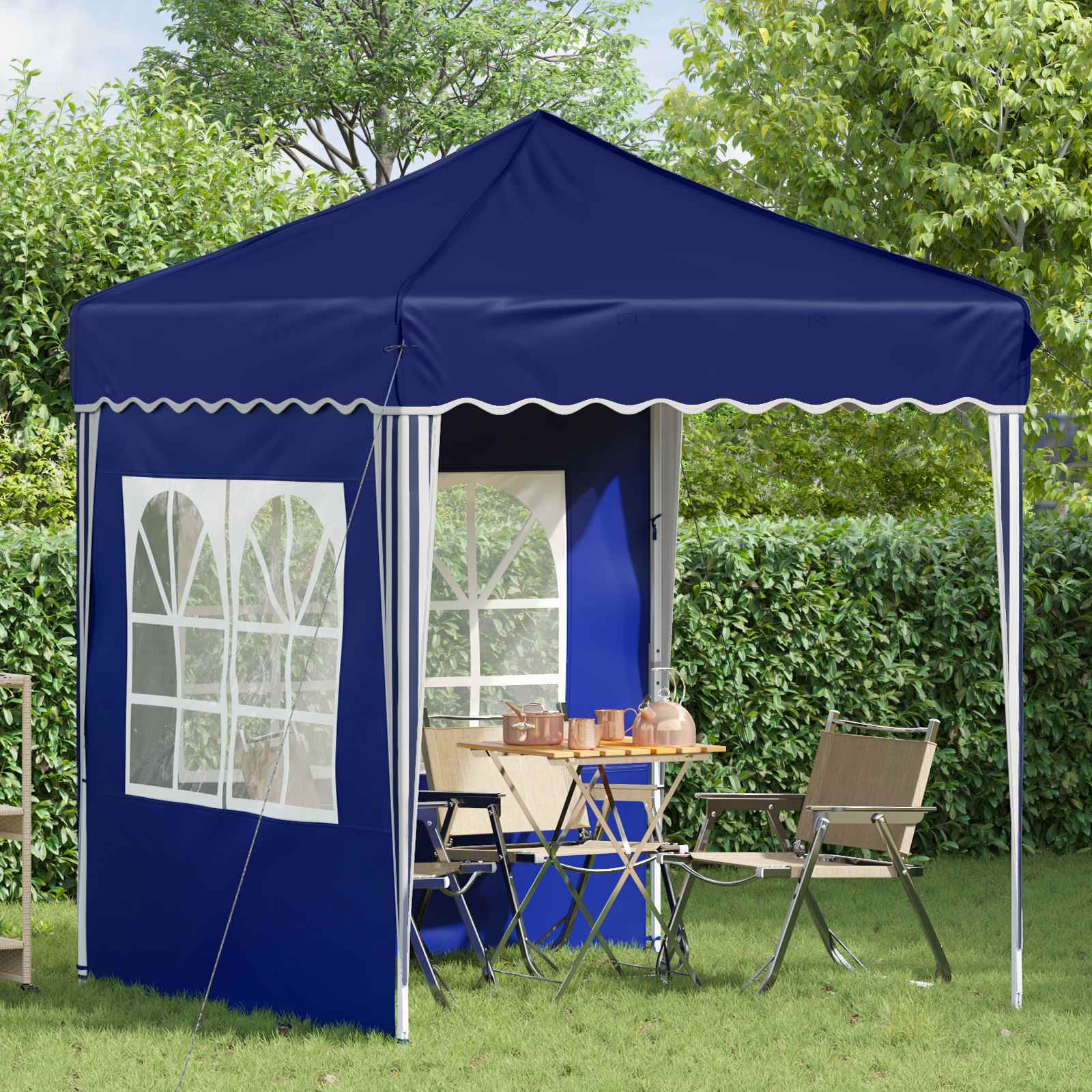 Pop-up partytent 195 x 195 x 245 cm Blauw Oxford Stof