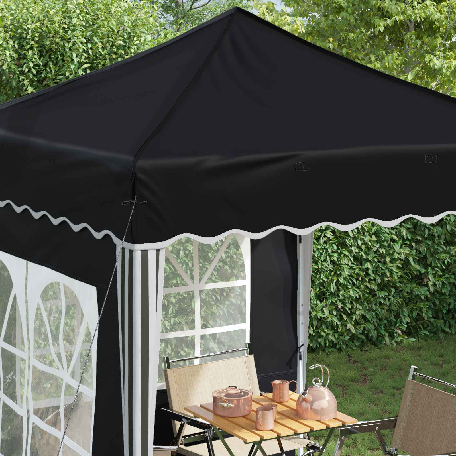 Pop-up partytent 195 x 195 x 245 cm Antracietkleurig