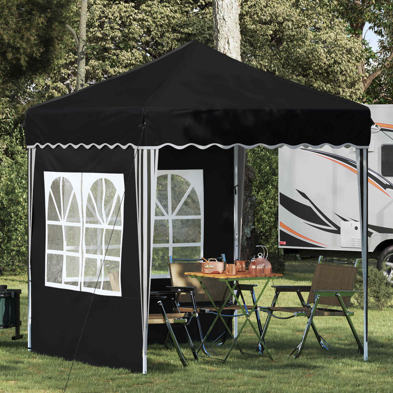 Pop-up partytent 195 x 195 x 245 cm Antracietkleurig