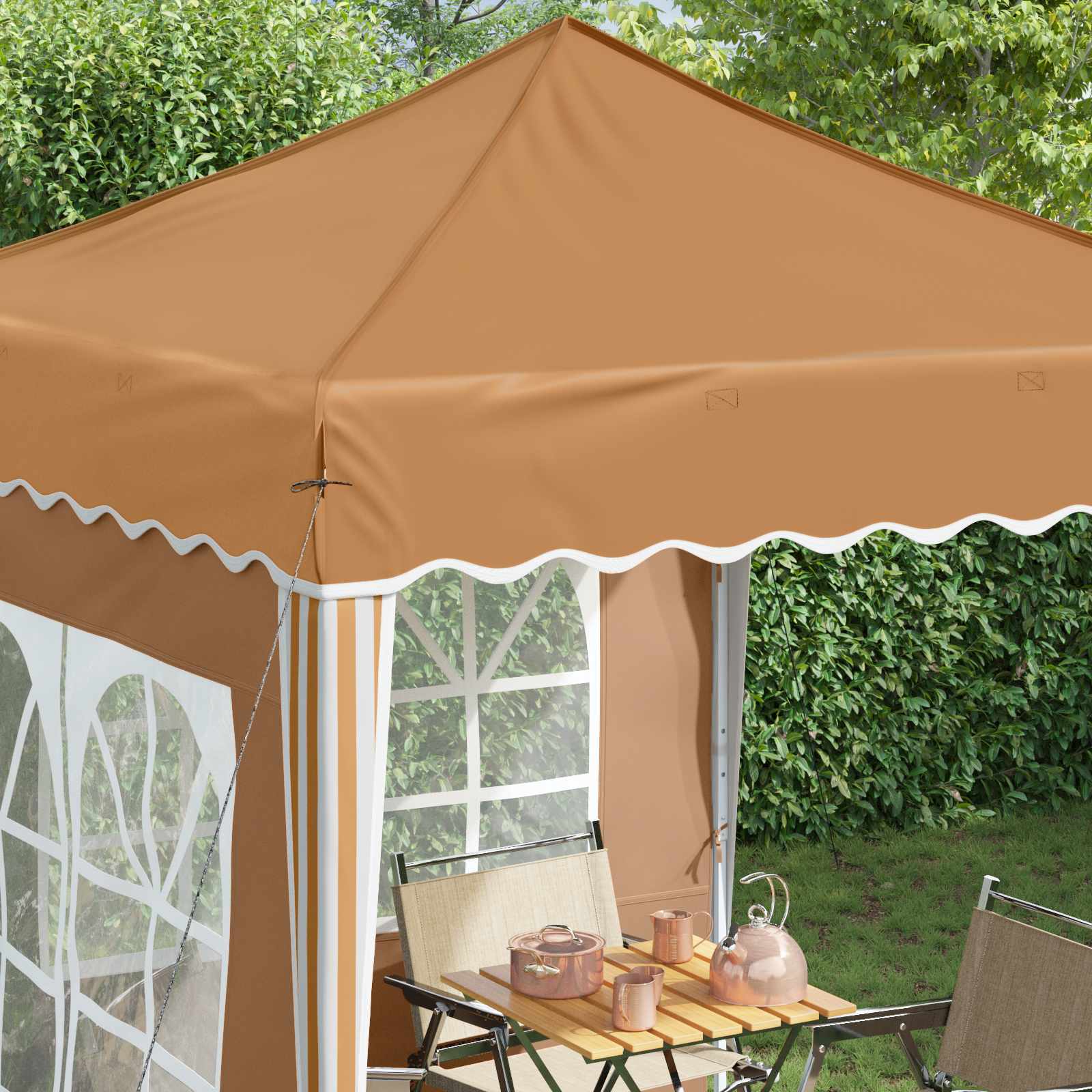 Pop-up partytent 195 x 195 x 245 cm Beige Oxford Stof