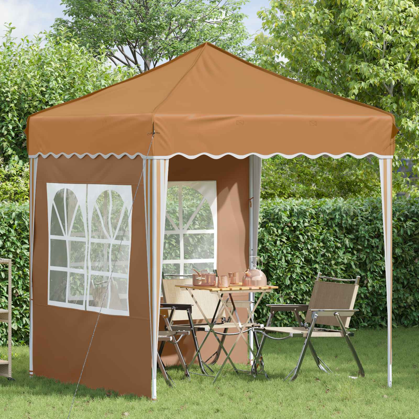 Pop-up partytent 195 x 195 x 245 cm Beige Oxford Stof