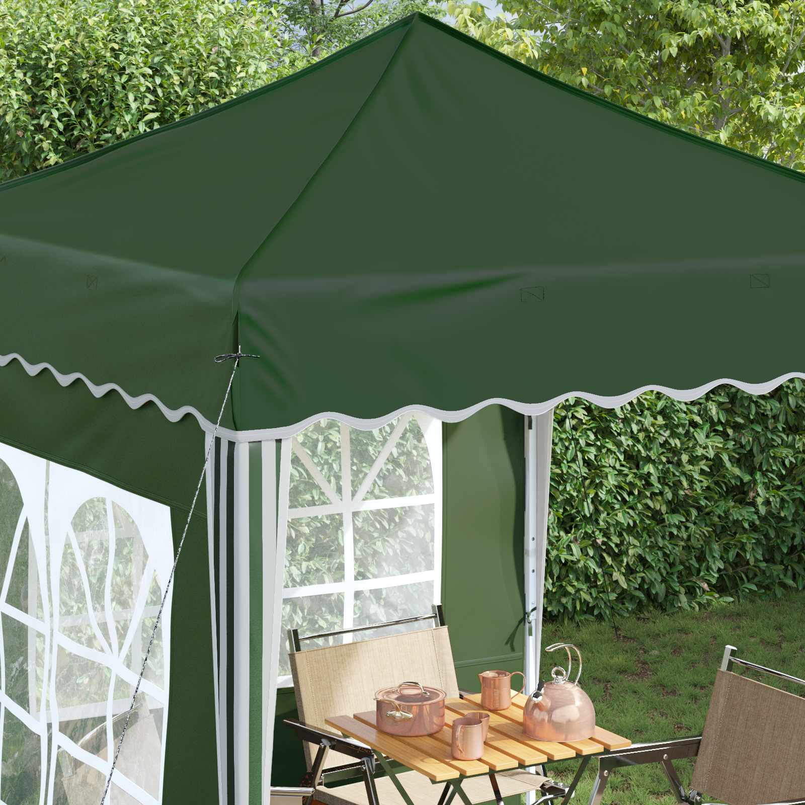 Pop-up partytent 195 x 195 x 245 cm Groen Oxford Stof