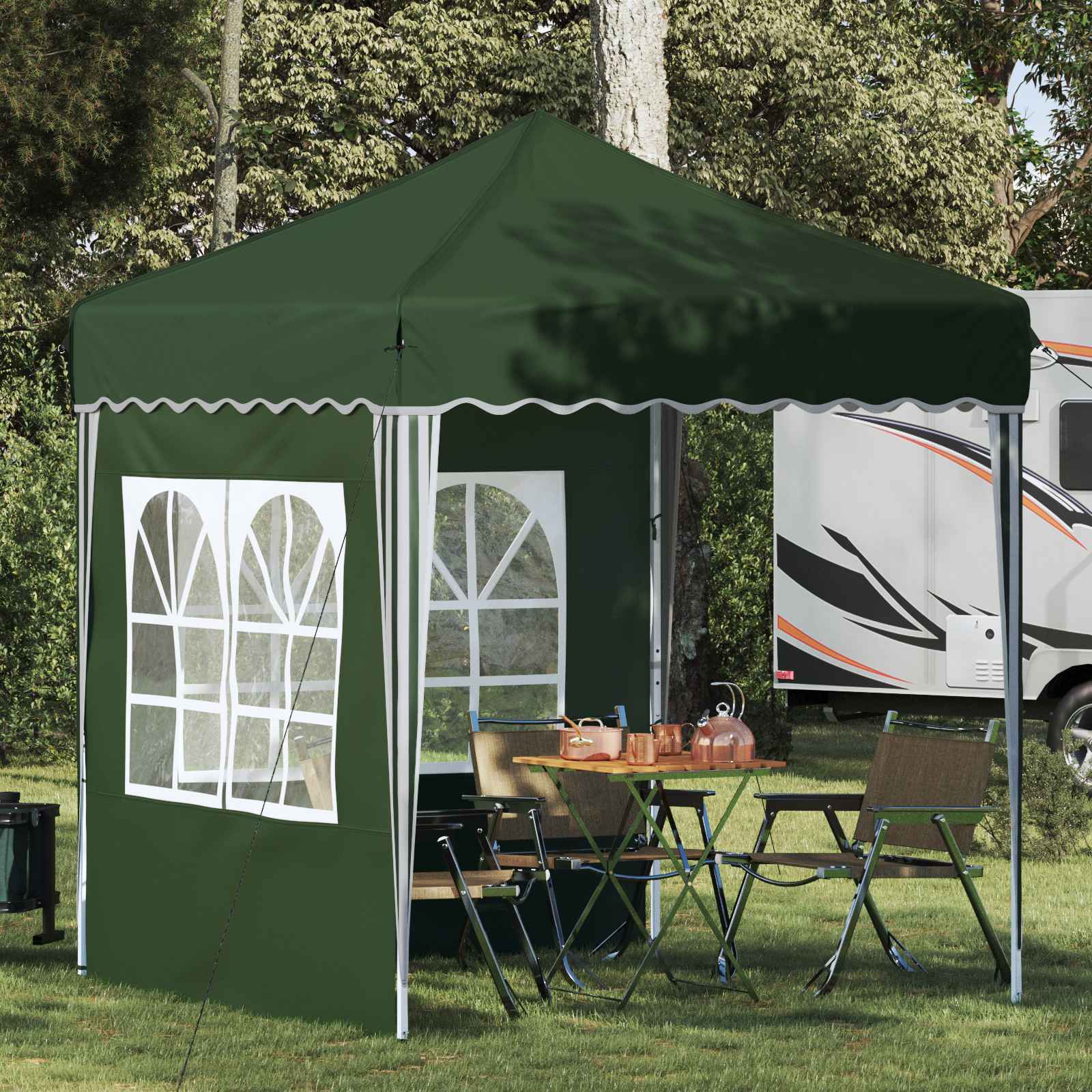 Pop-up partytent 195 x 195 x 245 cm Groen Oxford Stof