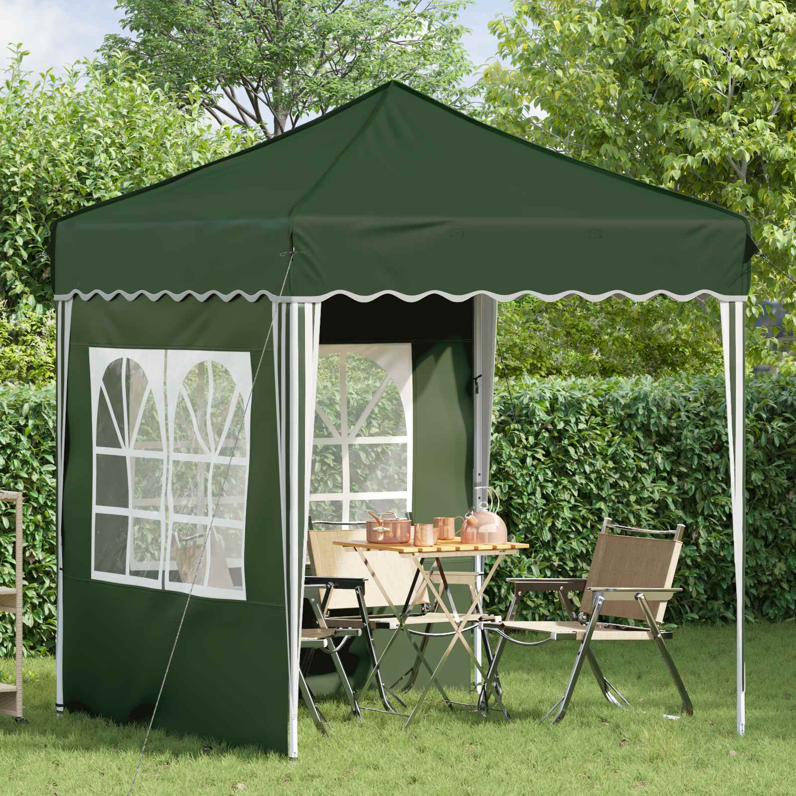 Pop-up partytent 195 x 195 x 245 cm Groen Oxford Stof