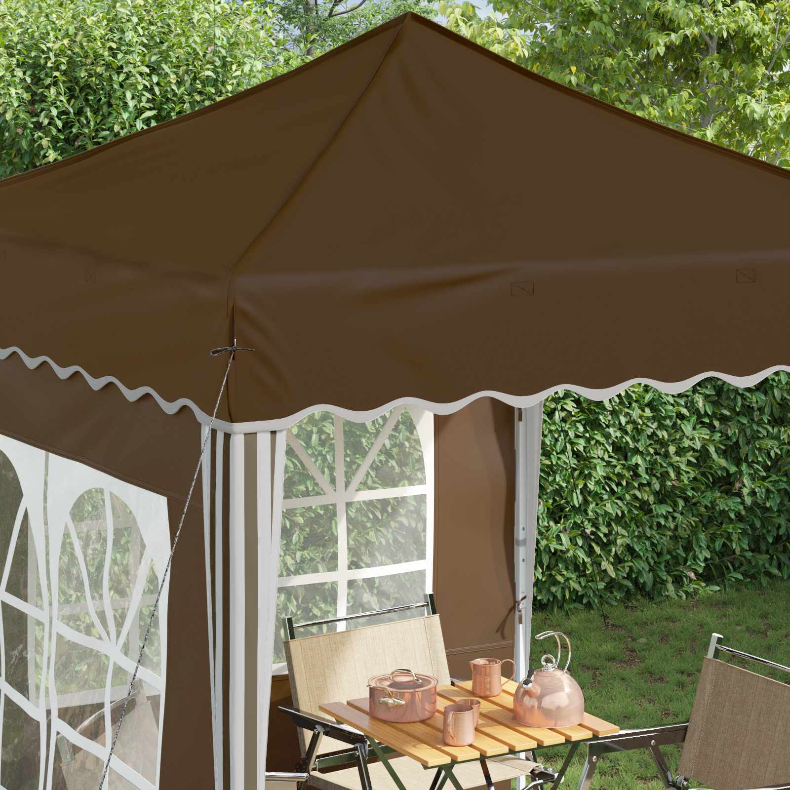 Pop-up partytent 195 x 195 x 245 cm Taupe Oxford Stof