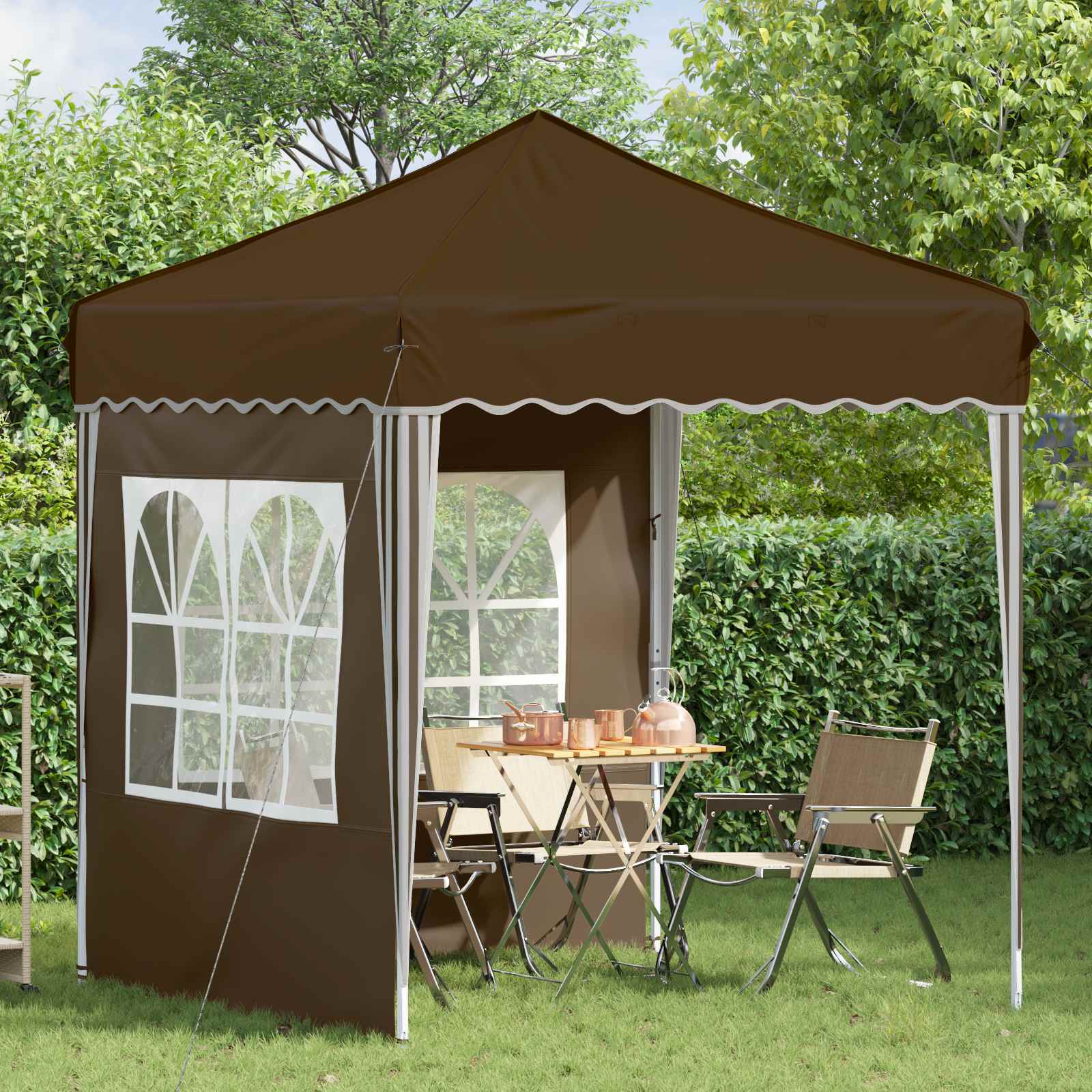 Pop-up partytent 195 x 195 x 245 cm Taupe Oxford Stof