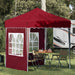 Pop-up partytent 195 x 195 x 245 cm Bordeauxrood Oxford Stof