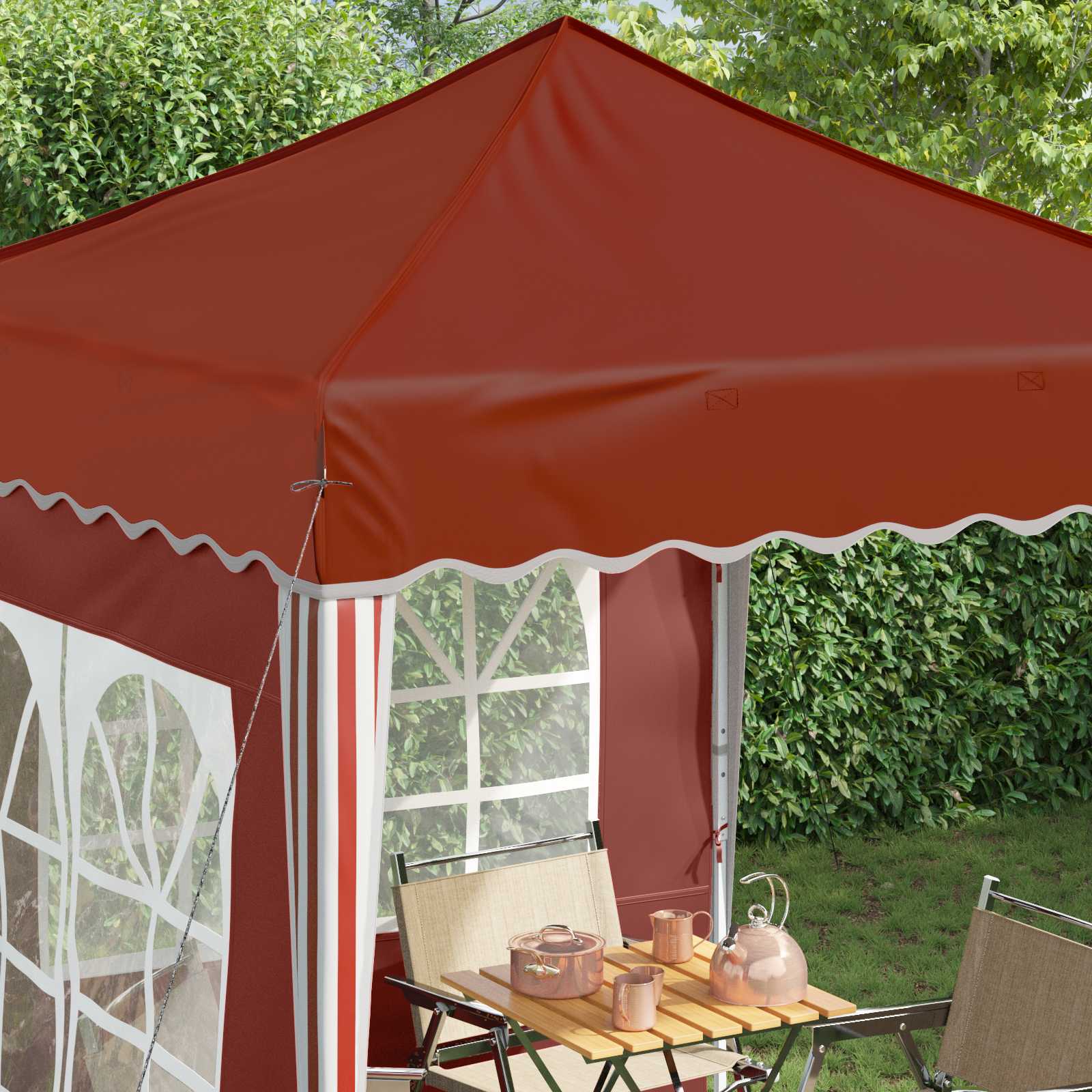Pop-up partytent 195 x 195 x 245 cm Terracotta Oxford Stof
