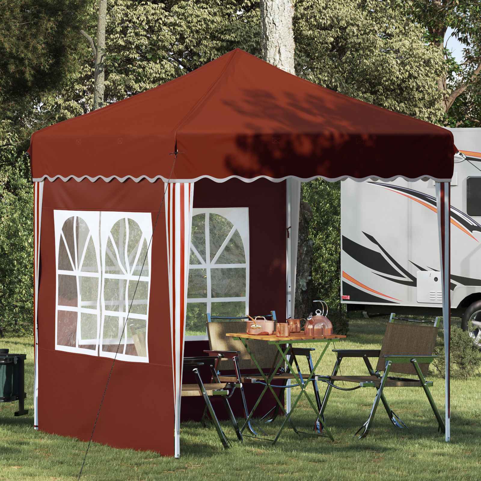 Pop-up partytent 195 x 195 x 245 cm Terracotta Oxford Stof