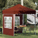 Pop-up partytent 195 x 195 x 245 cm Terracotta Oxford Stof
