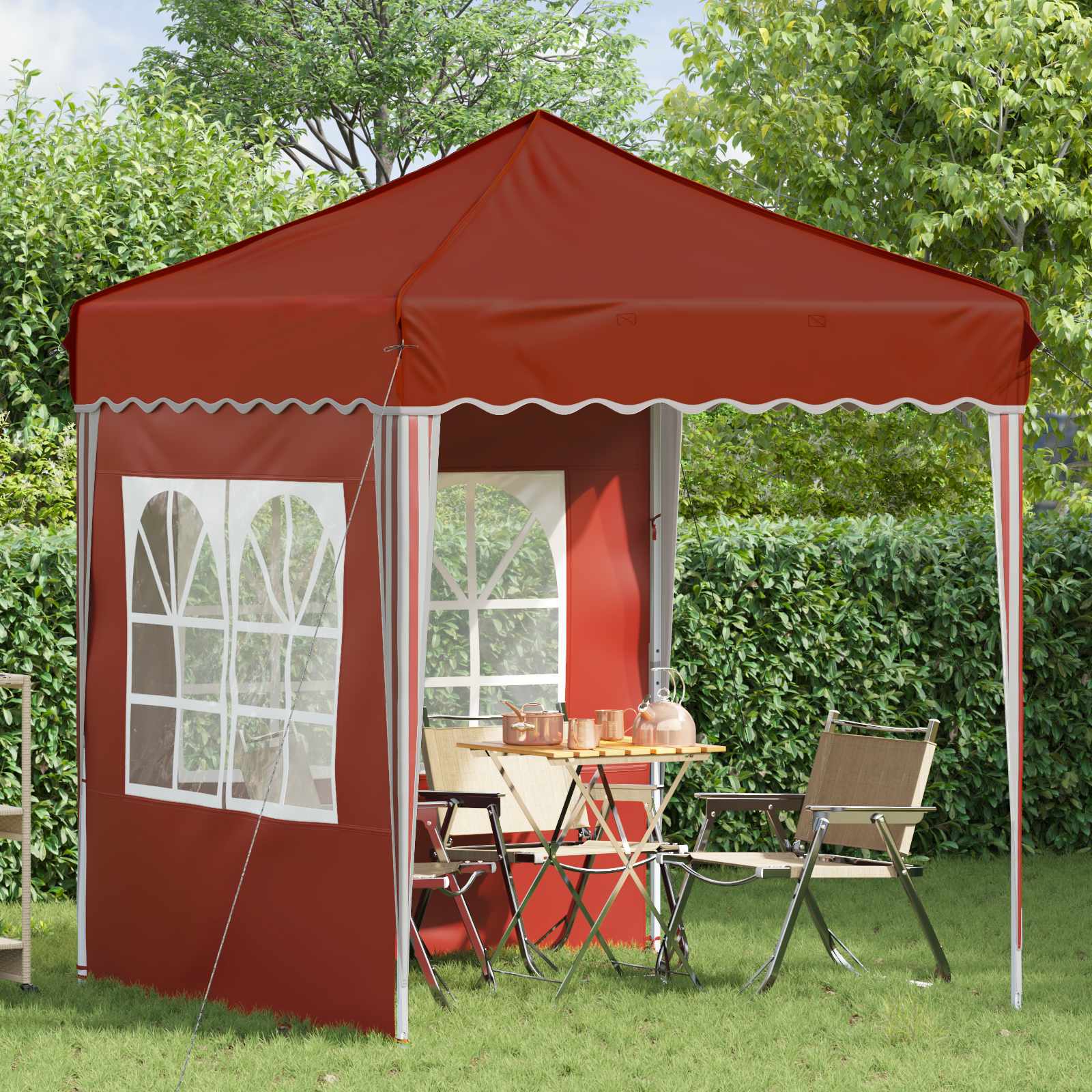 Pop-up partytent 195 x 195 x 245 cm Terracotta Oxford Stof