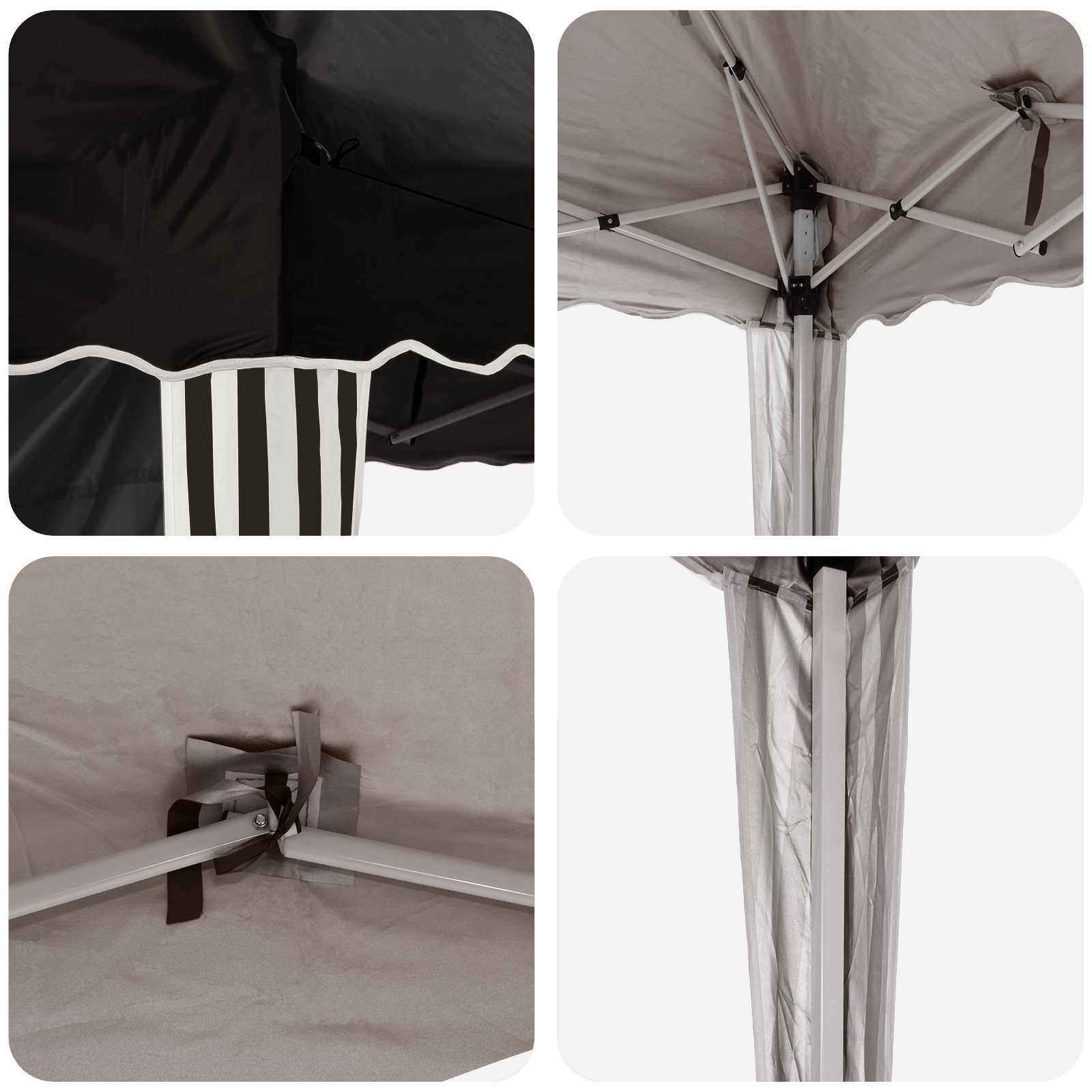 Pop-up partytent 195 x 195 x 245 cm Zwart Oxford Stof