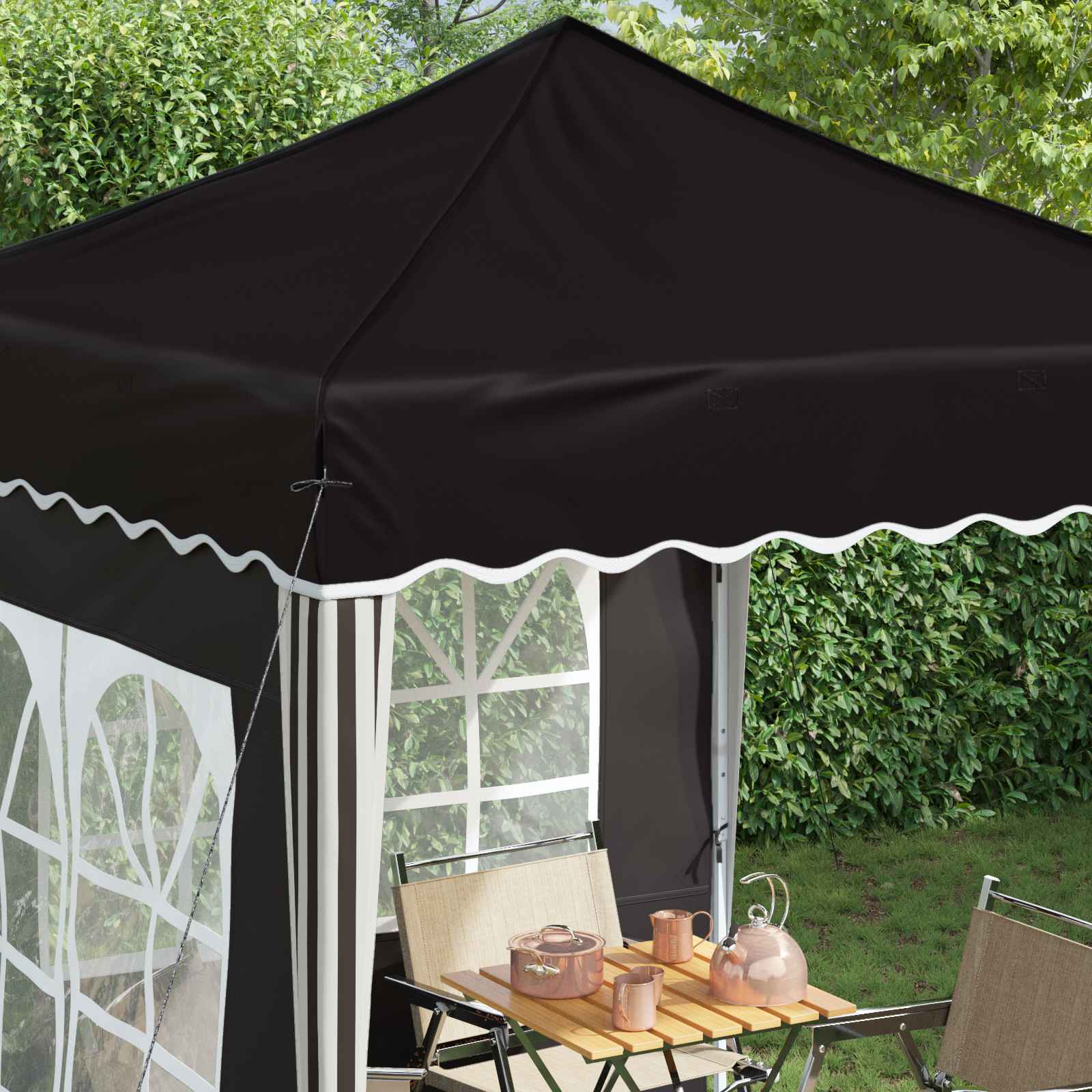 Pop-up partytent 195 x 195 x 245 cm Zwart Oxford Stof