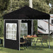 Pop-up partytent 195 x 195 x 245 cm Zwart Oxford Stof