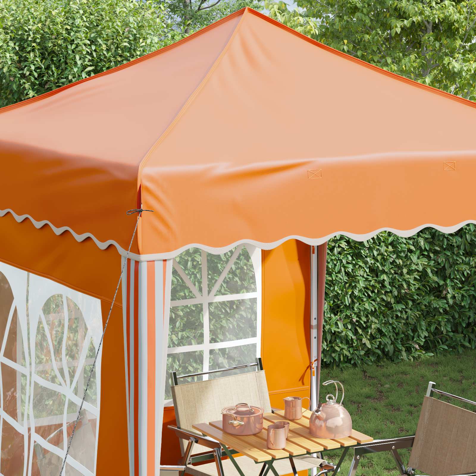 Pop-up partytent 195 x 195 x 245 cm Oranje Oxford Stof