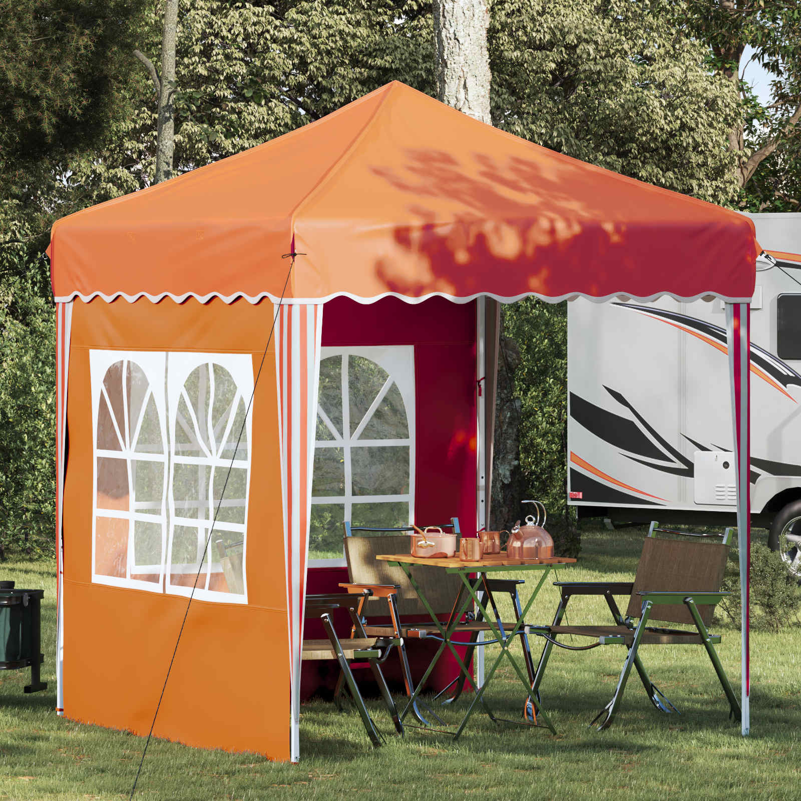 Pop-up partytent 195 x 195 x 245 cm Oranje Oxford Stof